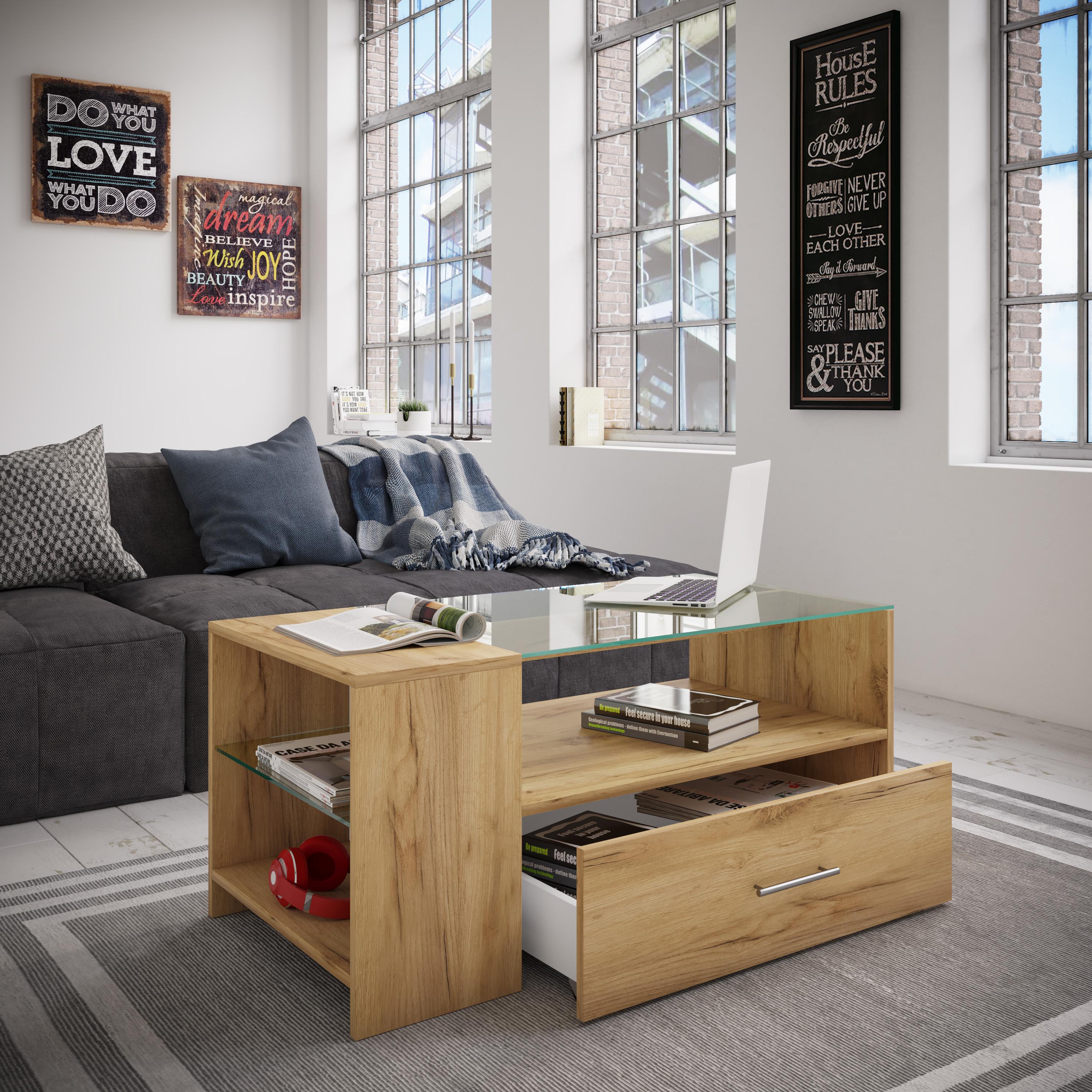 VCM Holz Couchtisch Tindala