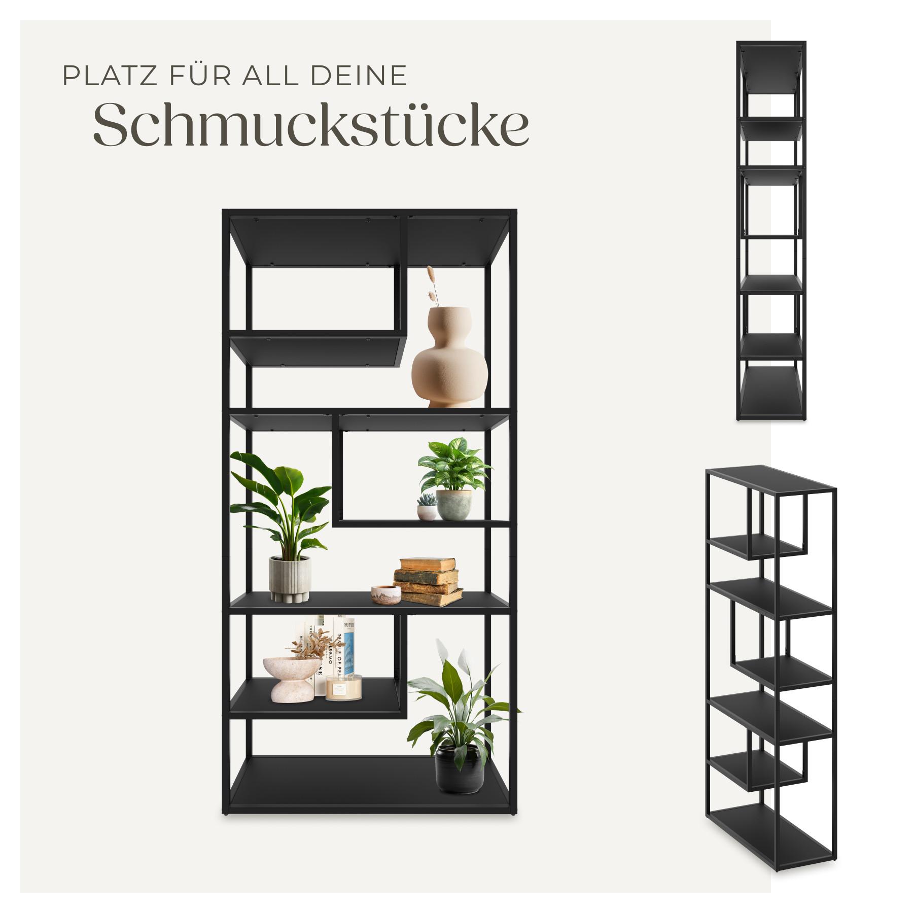 Tectake Standregal Venda mit 6 Fächern, Industrial-Look, 85x35x188cm