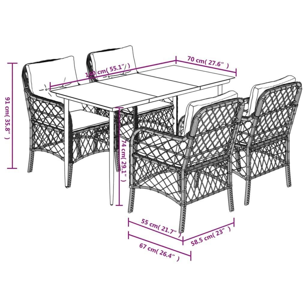 VidaXL Garten essgruppe poly-rattan