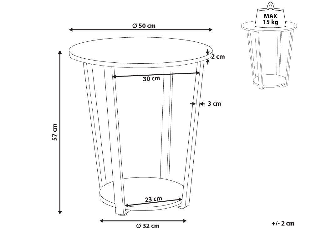 Beliani Beistelltisch aus MDF-Platte Industriell ORICK