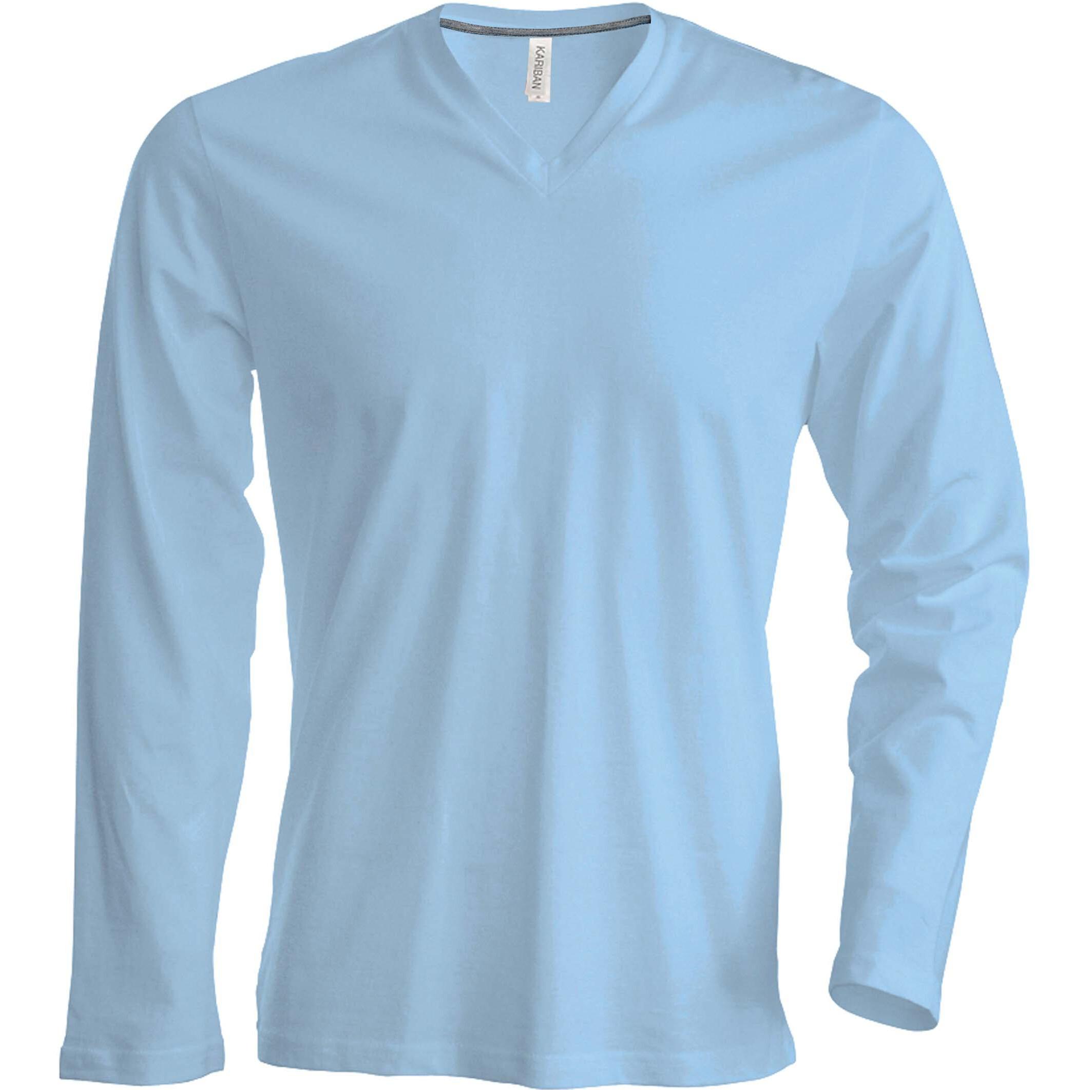 Kariban Langarm V-Ausschnitt T-Shirt