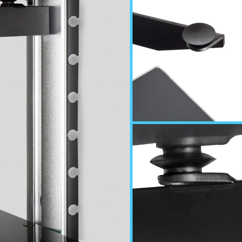 Tectake Wandregal mit 3 Ablagen für DVD-Player und Receiver, 80x42x34cm