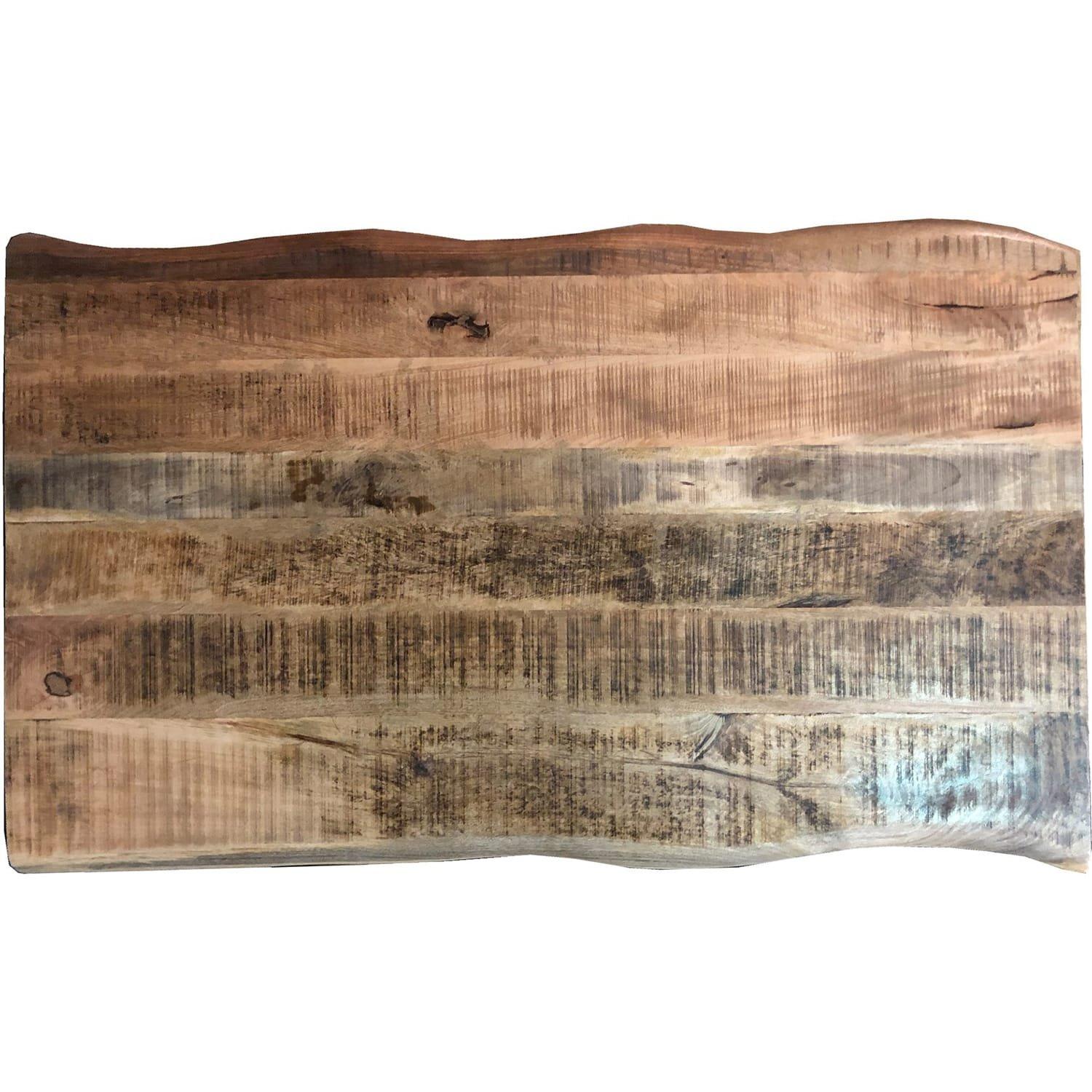 mutoni Massivholztisch 200x100 - Mango natur - Metall antiksilber - mit Baumkante