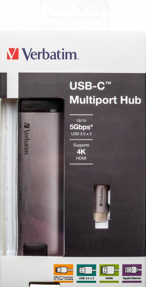 Verbatim USB-C ADAPTER USB 3.1 USB 3.0 X2HDMI RJ45
