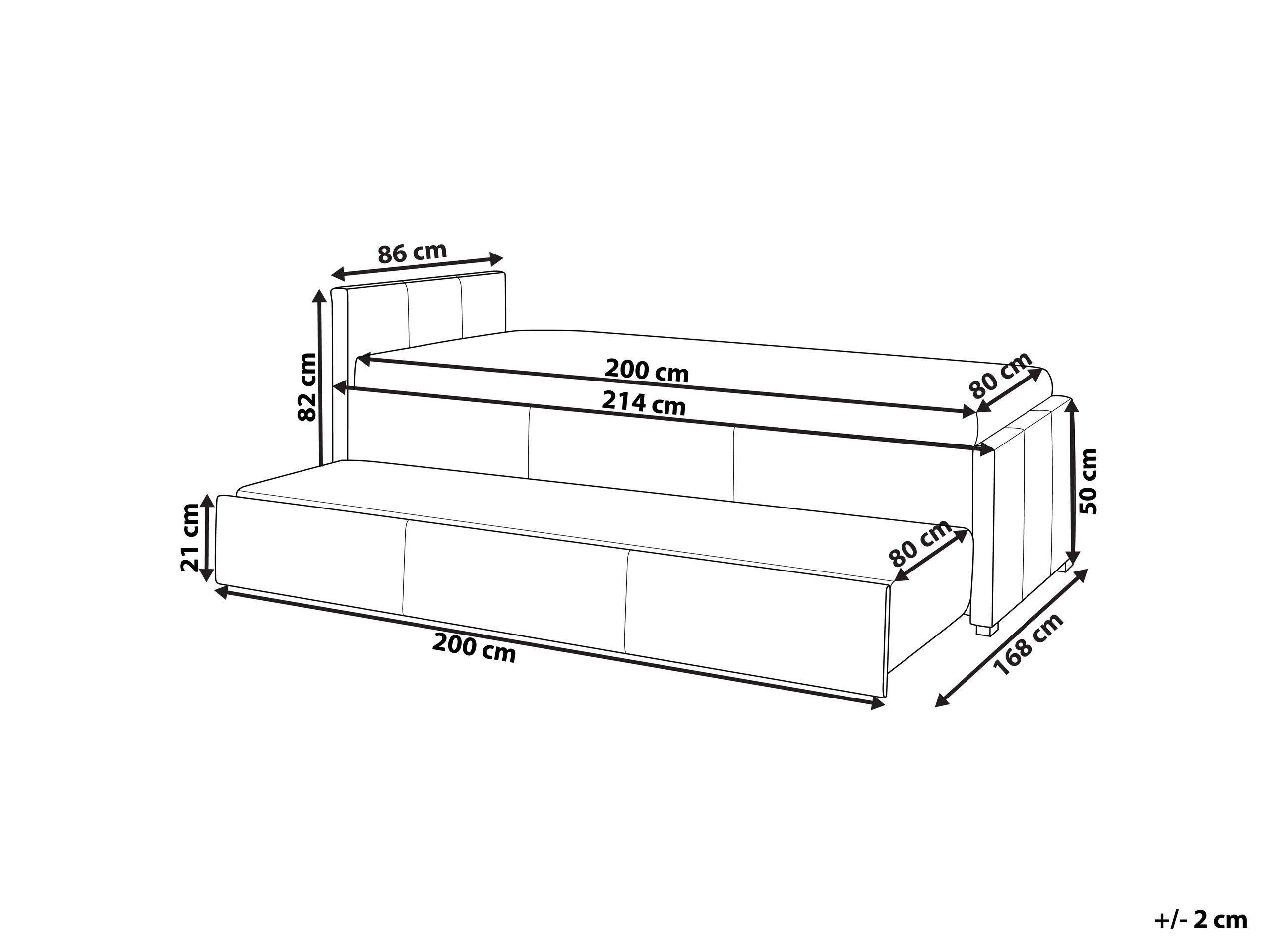 Beliani Ausziehbett aus Polyester Retro MARMANDE