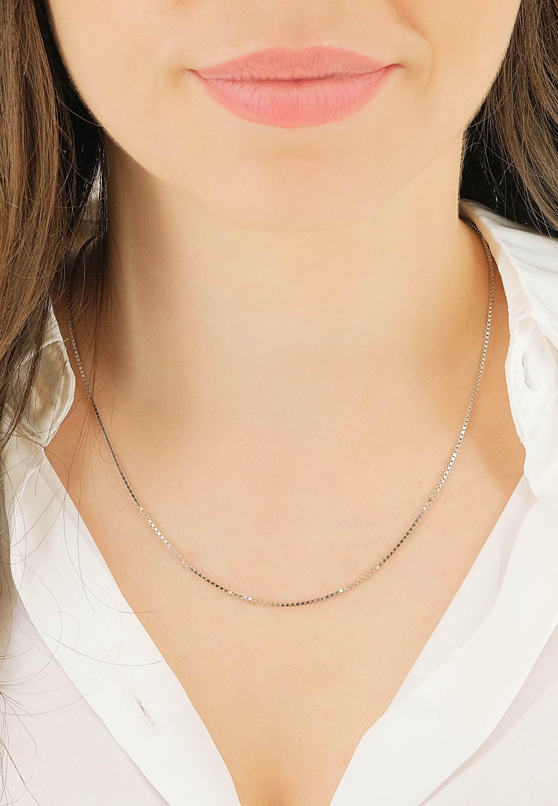 MUAU Schmuck Collier Venezianer Weissgold 585, 1.1mm, 42cm