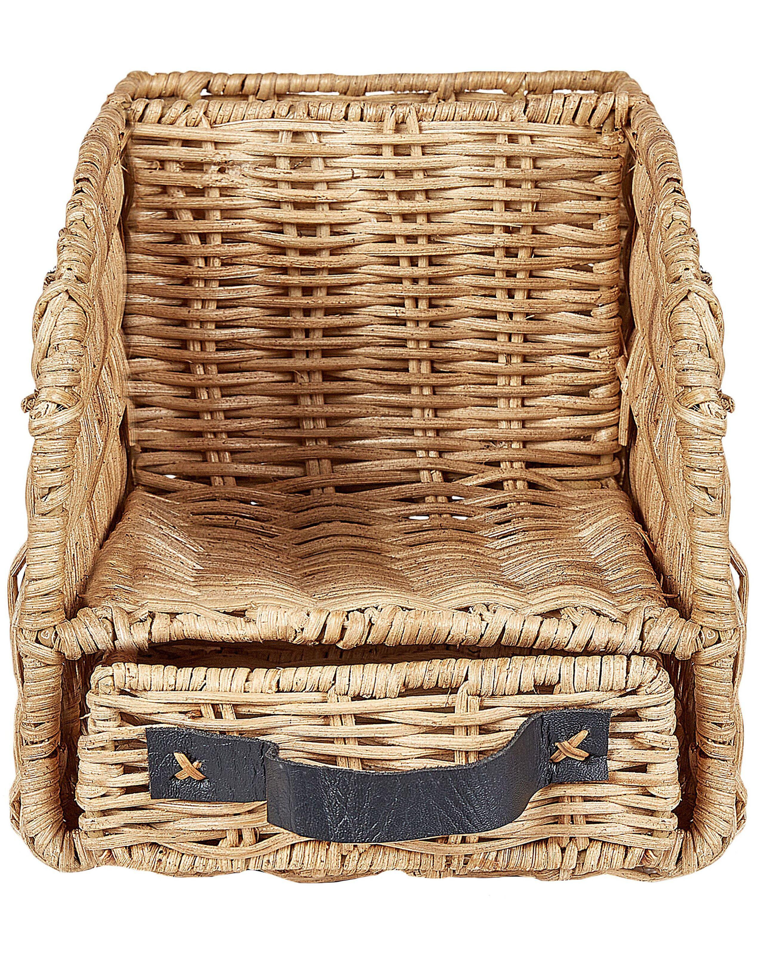 Beliani Schreibtisch-Organizer aus Rattan Boho MALPELO