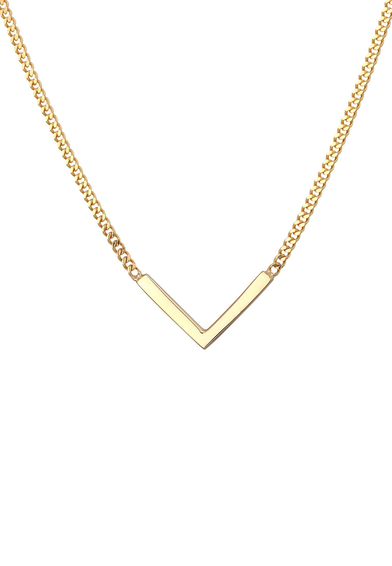 Elli Halskette V-Kette Geo Minimal 375 Gelbgold
