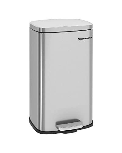 Pricenet Freihändiger 30-Liter-Mülleimer aus Stahl mit doppeltem Öffnungsmechanismus