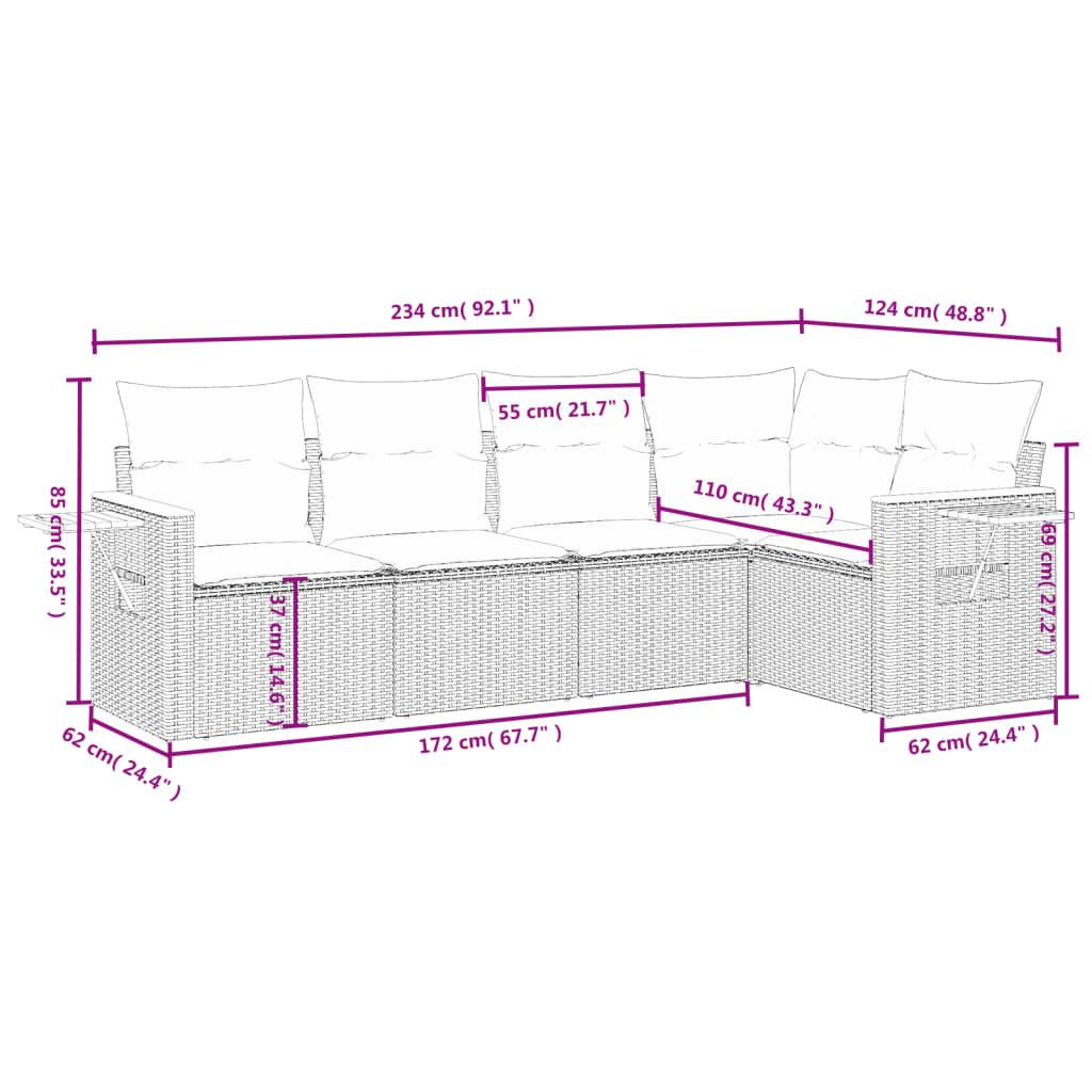 VidaXL Garten sofagarnitur poly-rattan