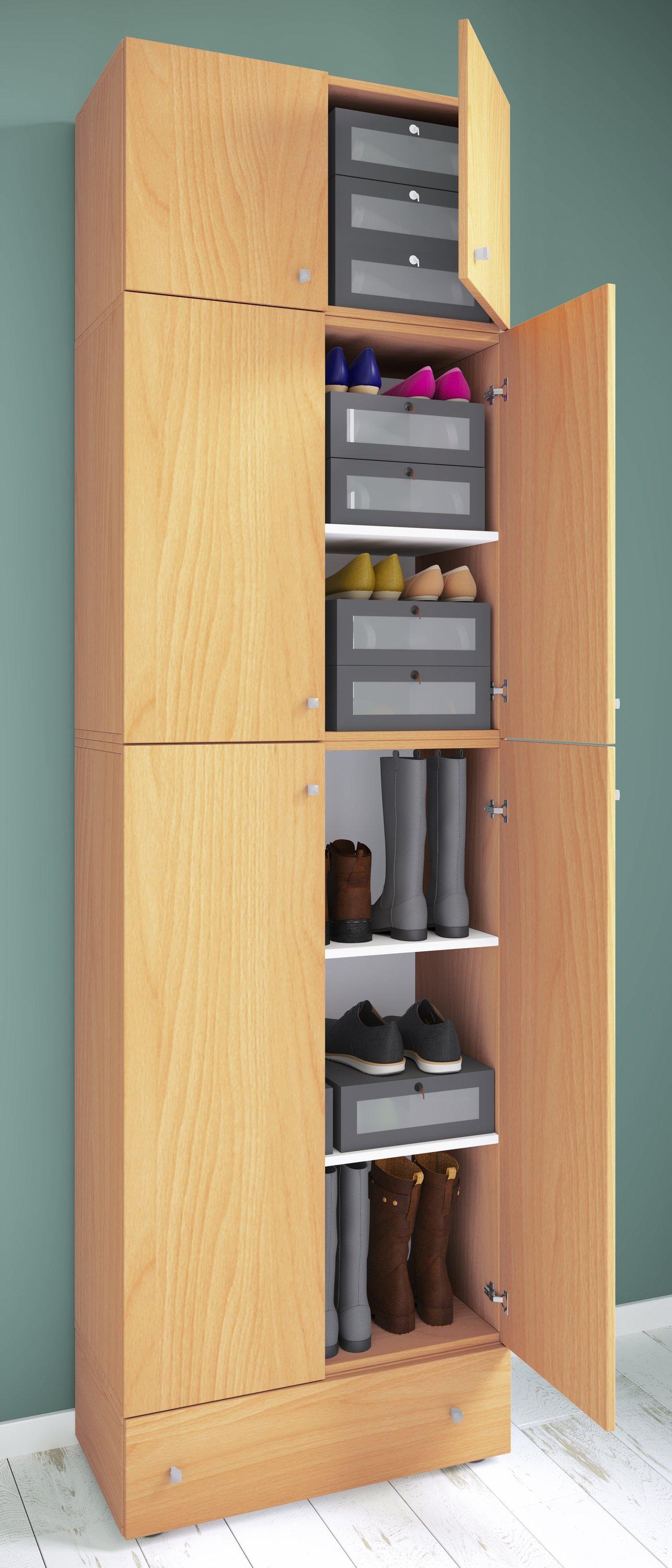 VCM XXL Holz Schuhschrank Kleiderschrank Schuhe Dielenschrank Lona 5f A Schublade