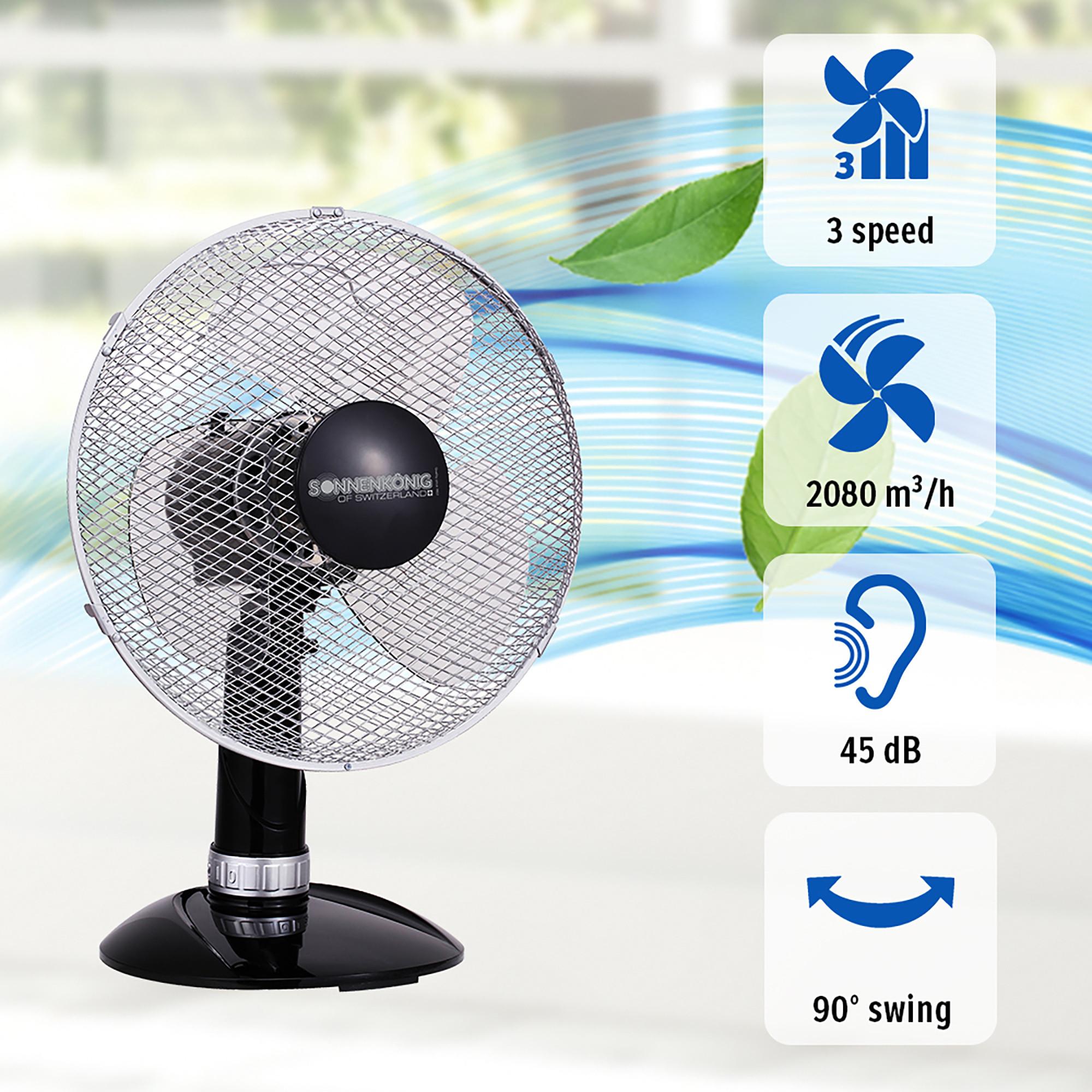 Sonnenkonig Tisch-Ventilator Black 12