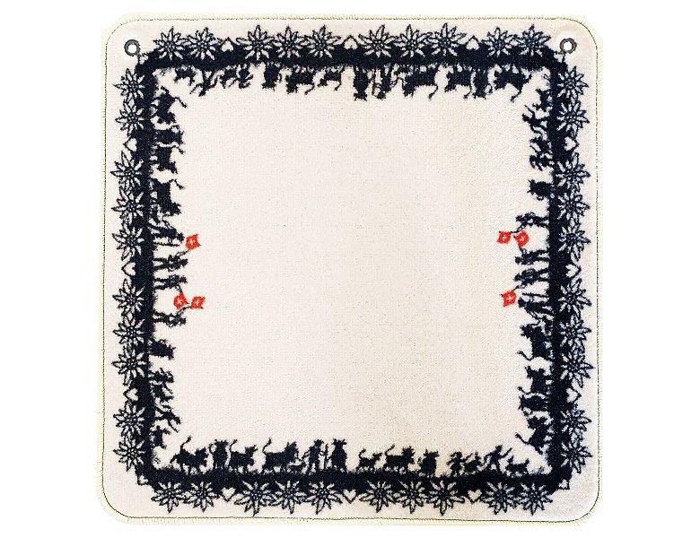 AGM MUELLER Scherenschnitt Jassteppich schwarz / beige (60x60cm)