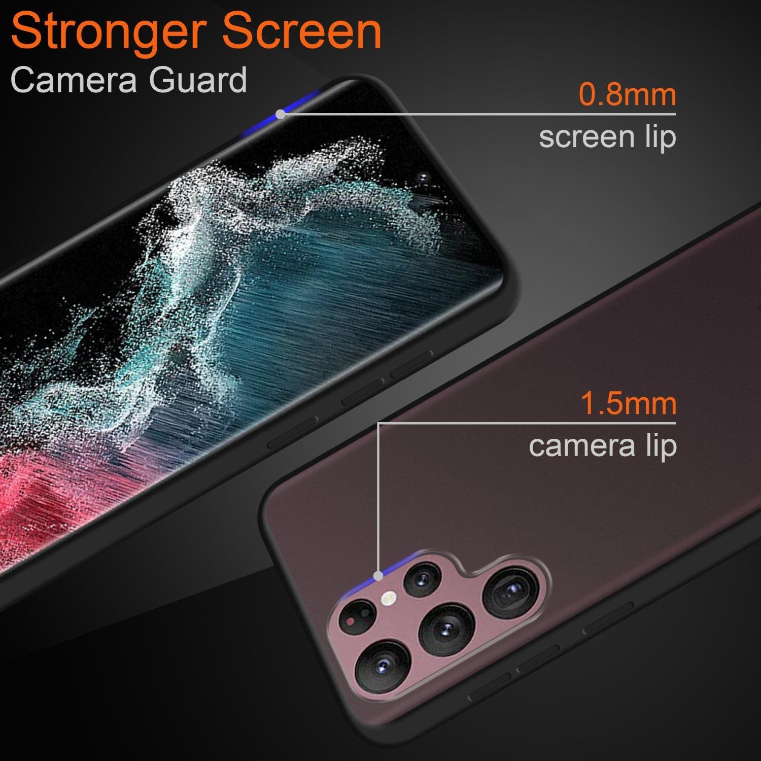 Cadorabo Hülle für Samsung Galaxy S22 ULTRA Hybrid mit TPU Silikon Innenseite