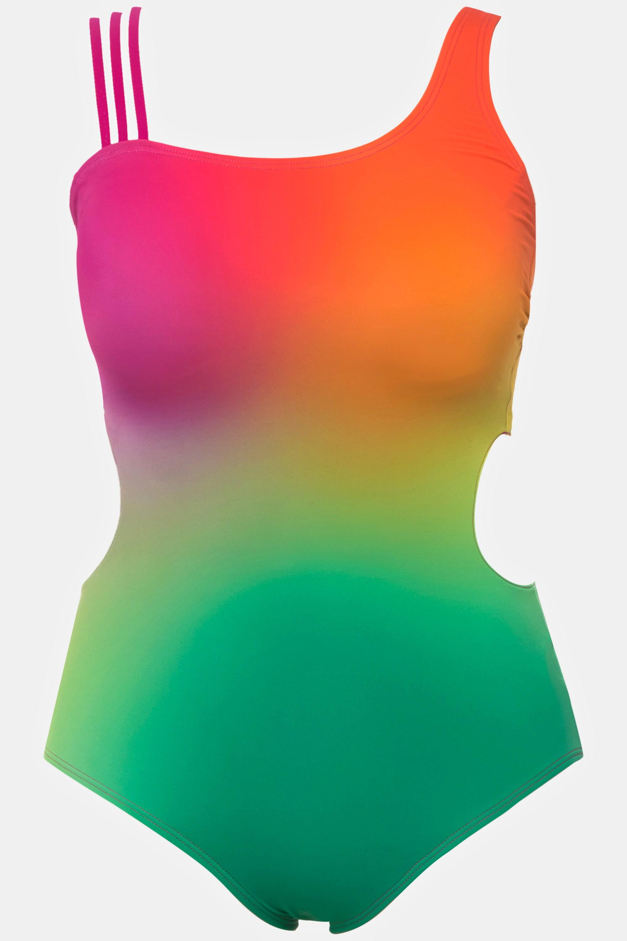 Ulla Popken Badeanzug, Cut-Outs, Softcups, Dreier-Träger