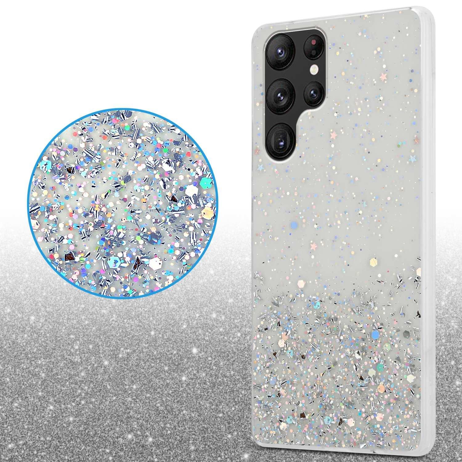 Cadorabo Hülle für Samsung Galaxy S22 ULTRA TPU Silikon mit funkelnden Glitter