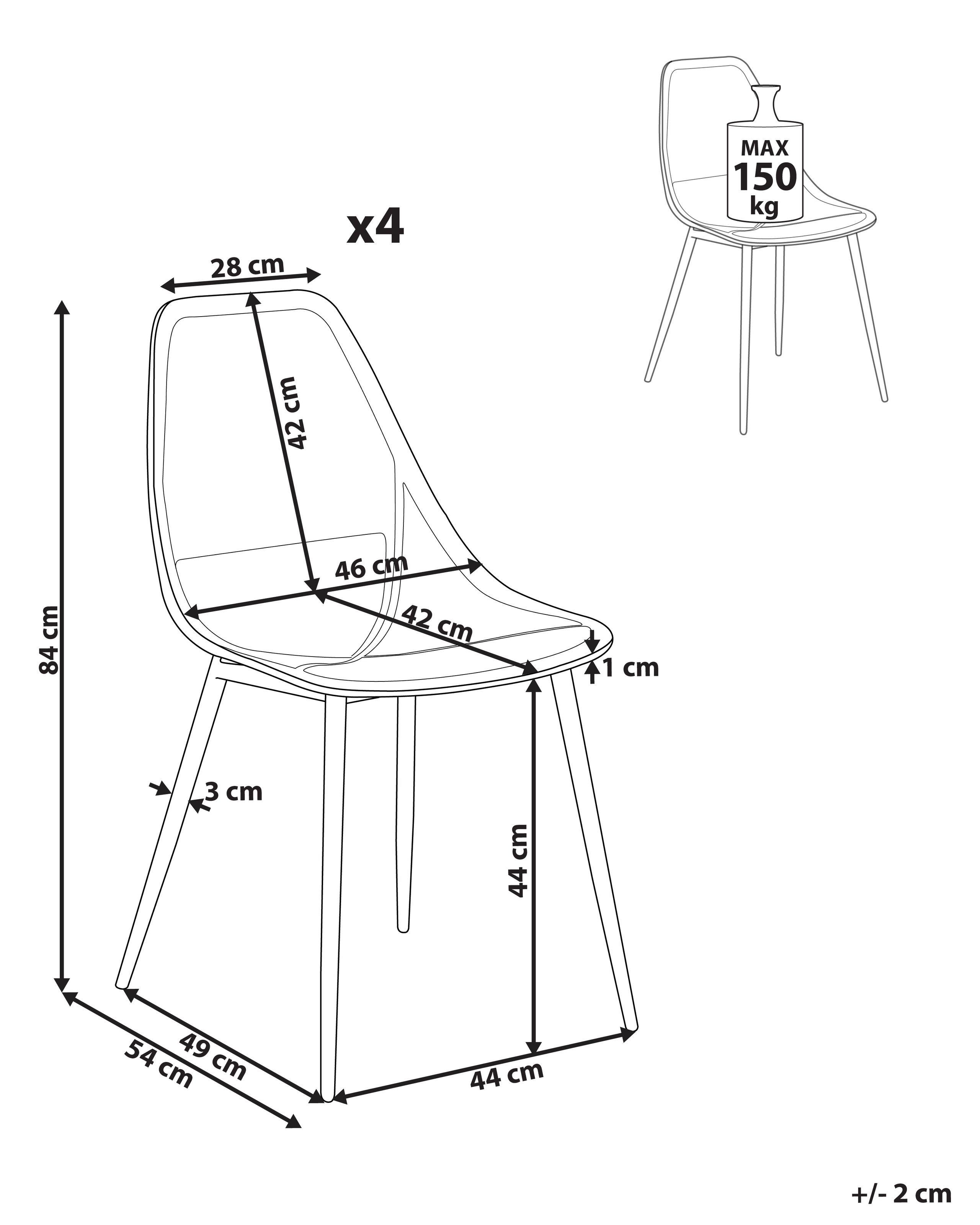 Beliani Esszimmerstuhl 4er Set aus Kunststoff Minimalistisch HAZELTON