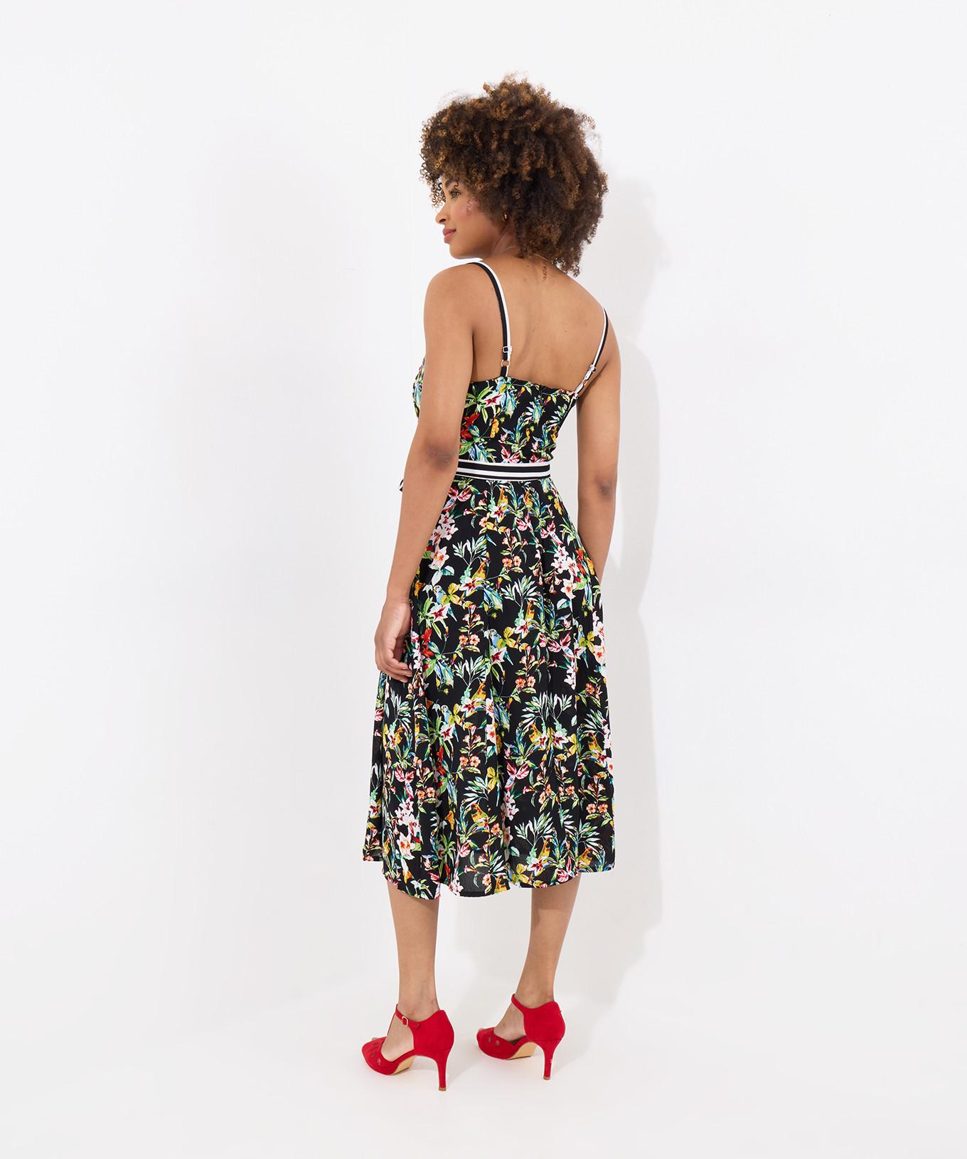 Joe Browns Kleid mit tropischem Druck und Bindegürtel