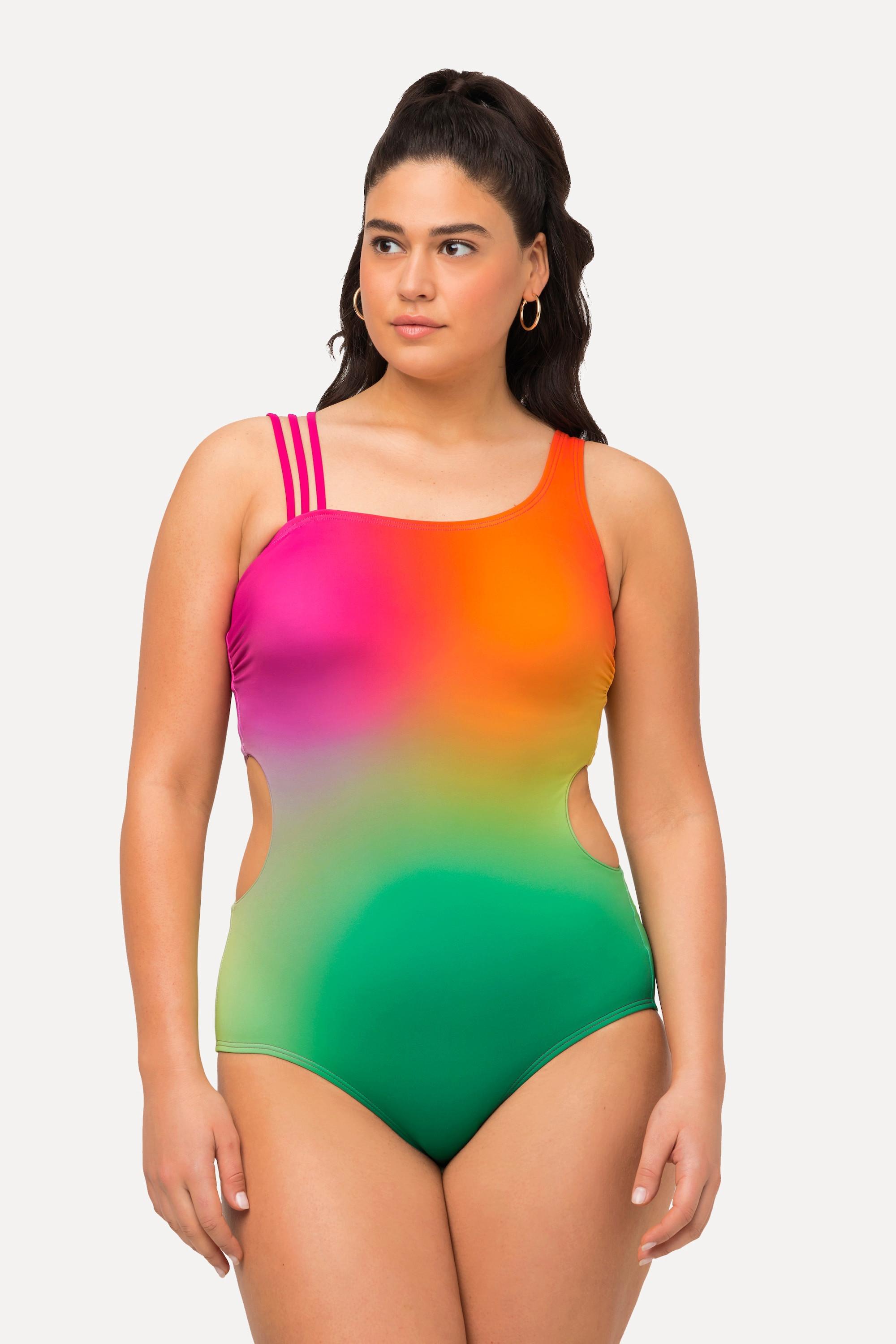 Ulla Popken Badeanzug, Cut-Outs, Softcups, Dreier-Träger