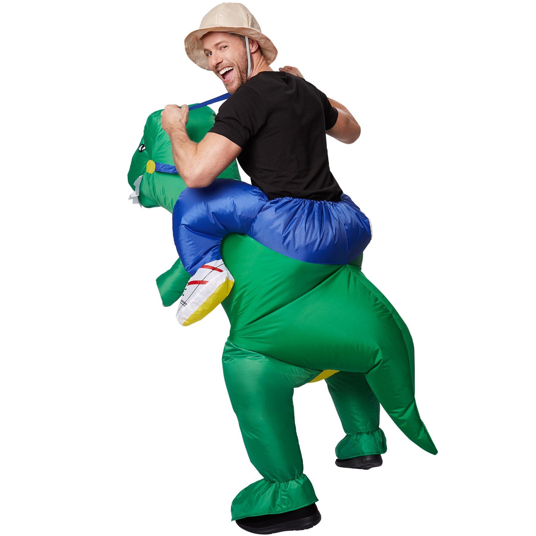 Tectake Selbstaufblasbares Aufsitzkostüm Dinosaurier