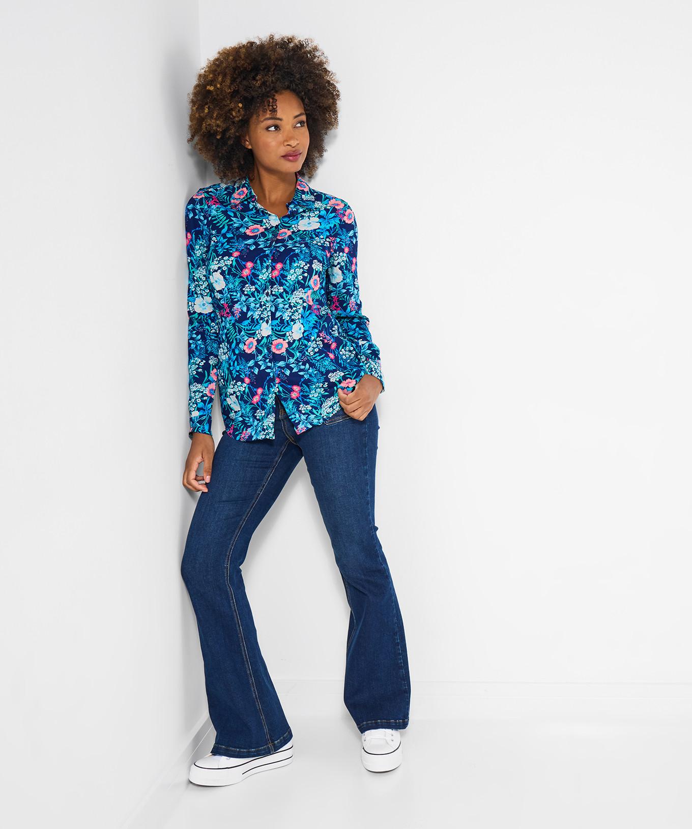 Joe Browns Knitterhemd mit hellem Blumenkragen