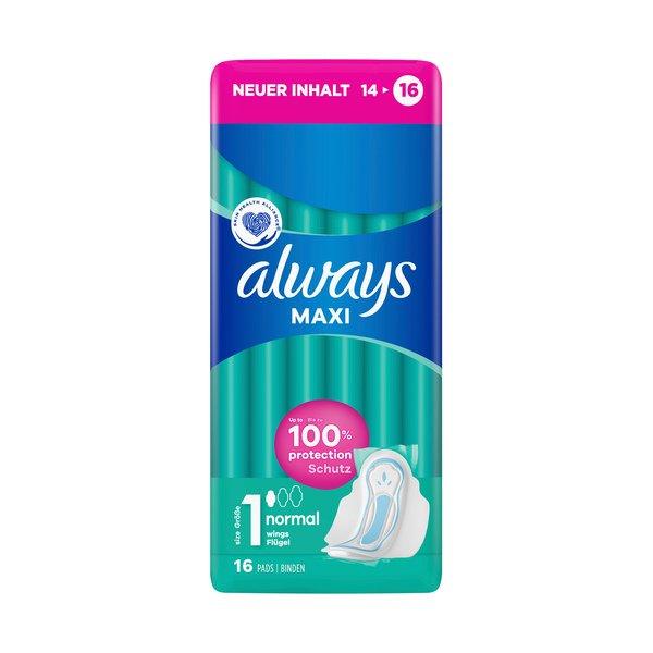always Maxi Normal mit Flügeln Maxi Normal Binden Mit Flügeln (Grösse 1)