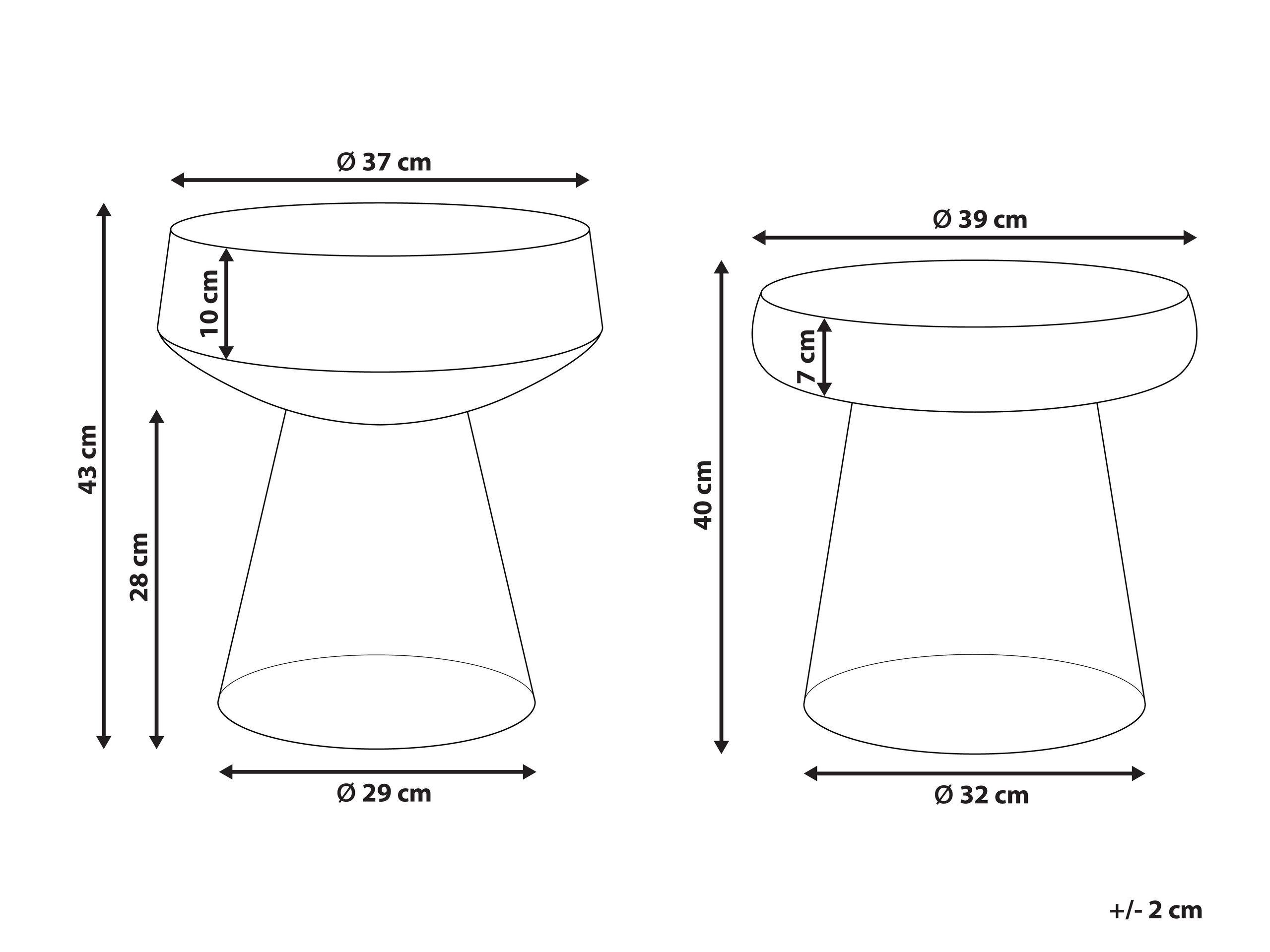 Beliani Beistelltisch 2er Set aus Glas Retro LAGUNA/CALDERA