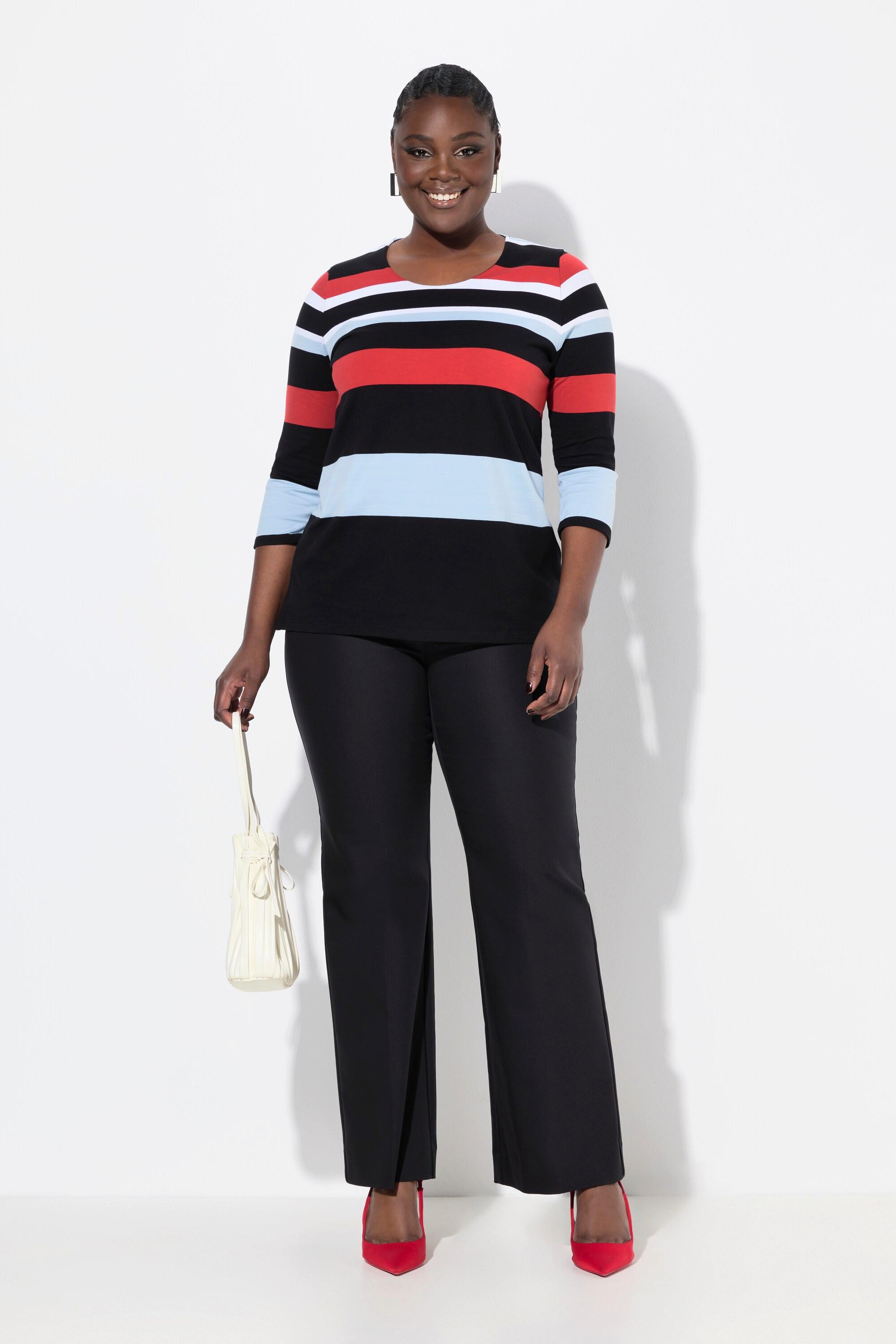 Ulla Popken Rose Hose gerades Bein Komfortbund Stretch