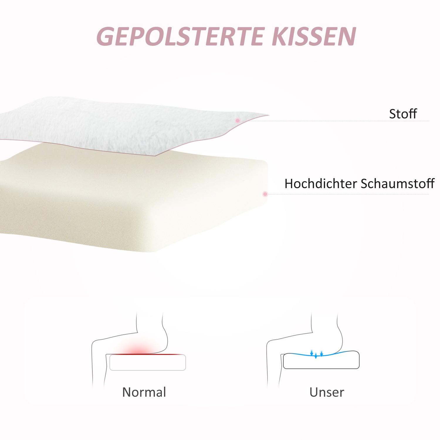 Northio Bürostuhl Schreibtischstuhl mit Hasenohren, Höhenverstellbar Kosmetikstuhl mit Samtoptik, Drehstuhl Schminkstuhl für Schlafzimmer, Weiß Aosom