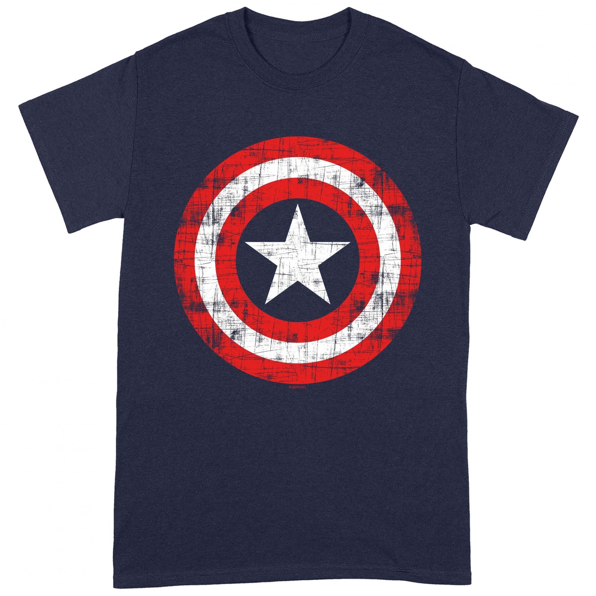 CAPTAIN AMERICA Distressed Shield T-Shirt
