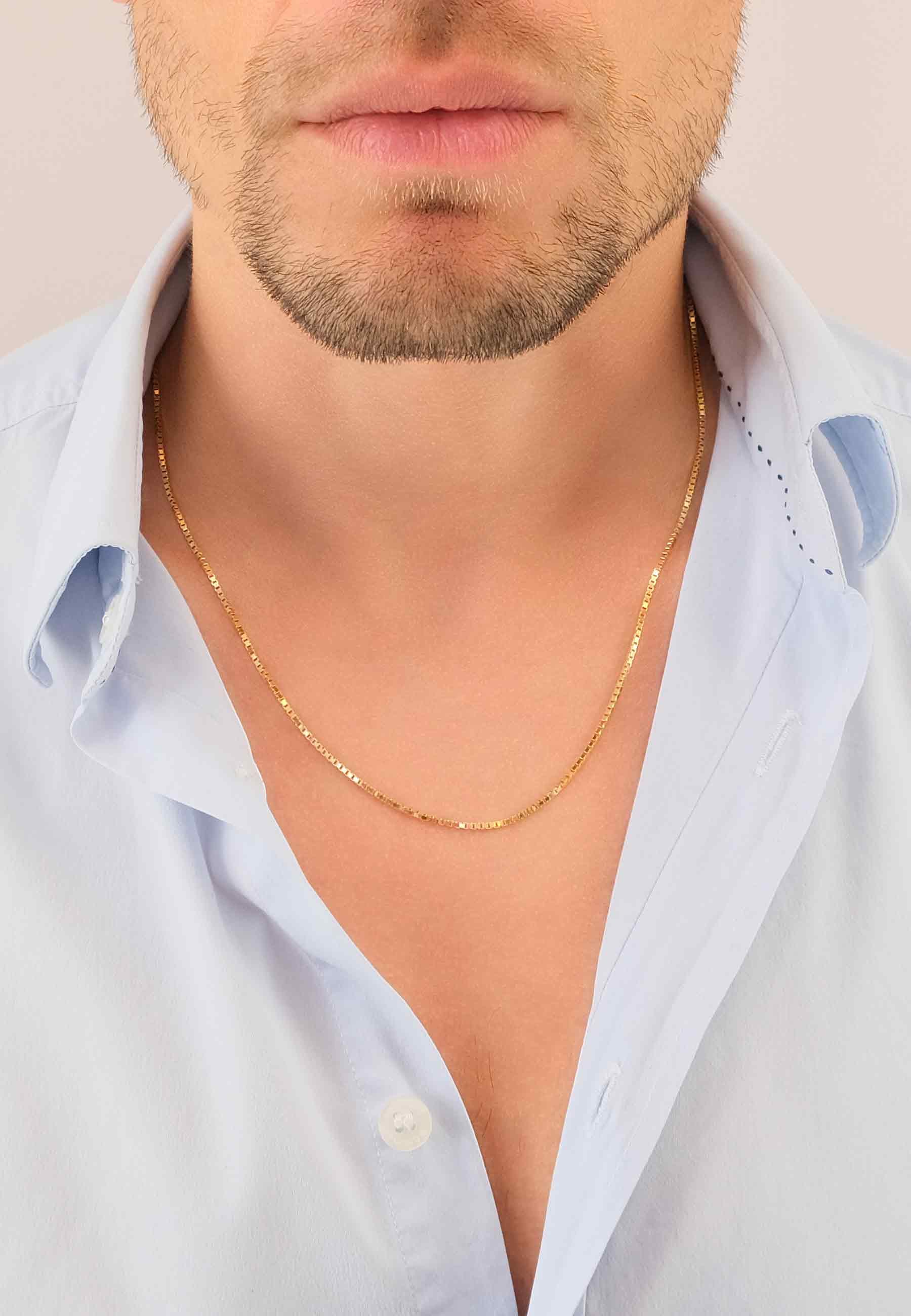 MUAU Schmuck Collier Venezianer Gelbgold 750, 1.4mm, 55cm