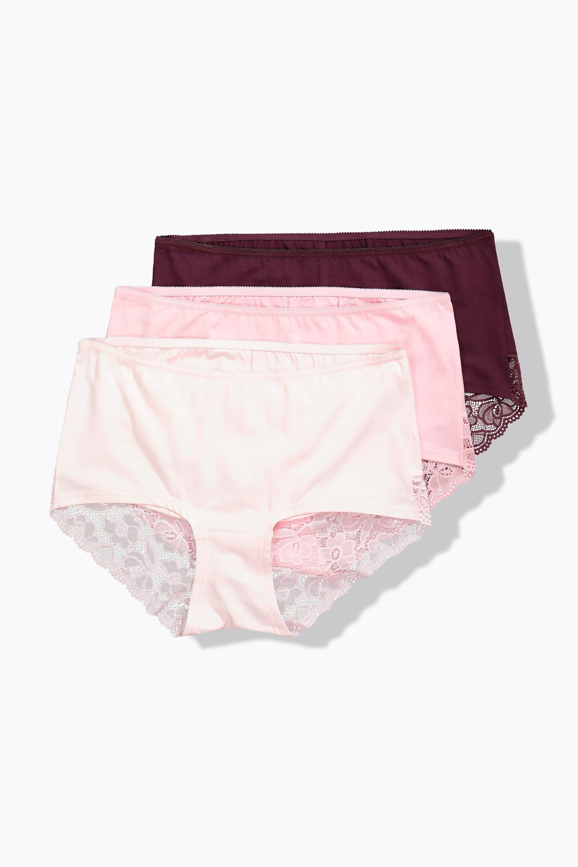 Ulla Popken Hipster, 3er-Pack, Spitze