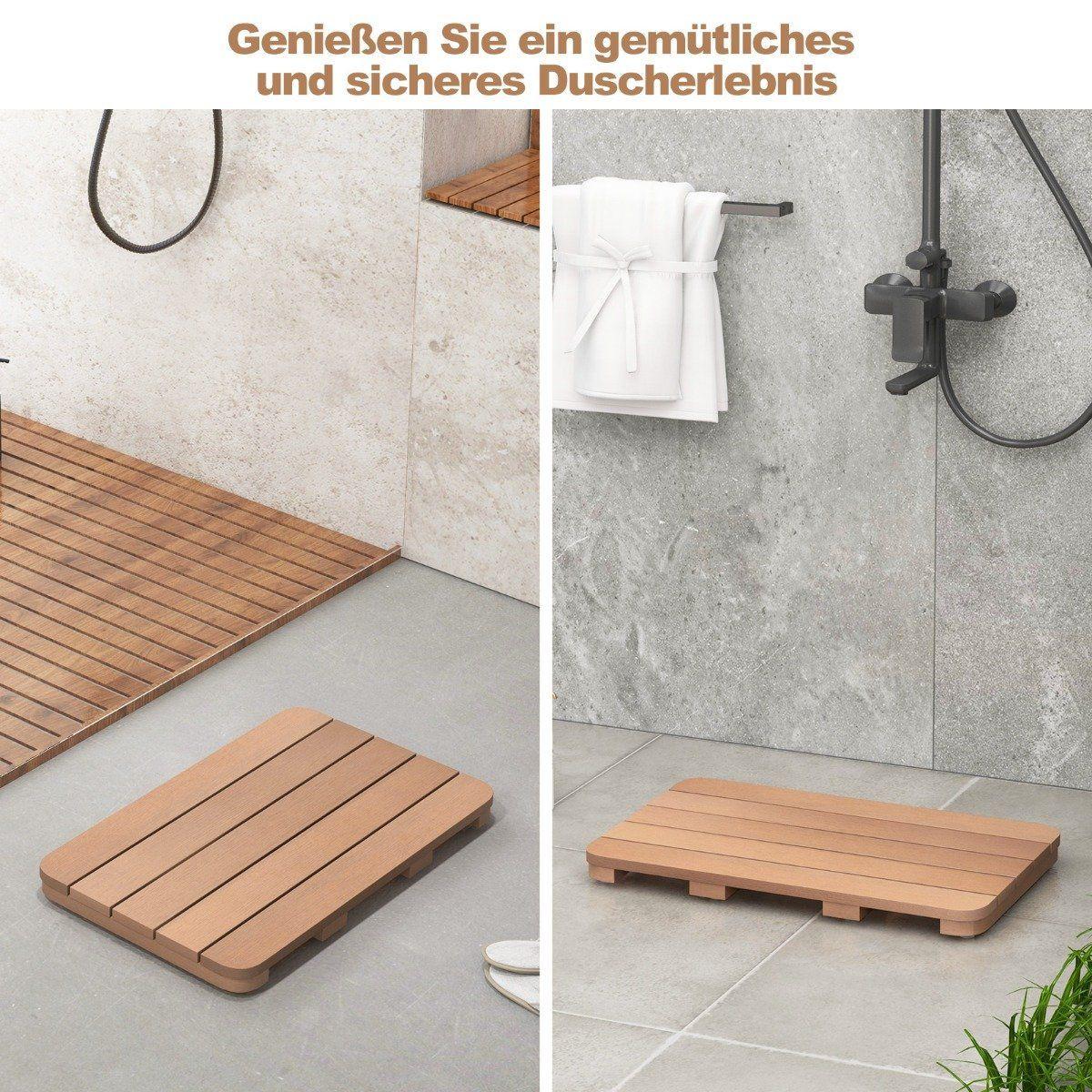 Northix Toilettenmatte aus Hips Holz-Design Badematte bis Belastbar Badvorleger Braun korrosionsbeständig rostfrei langlebig