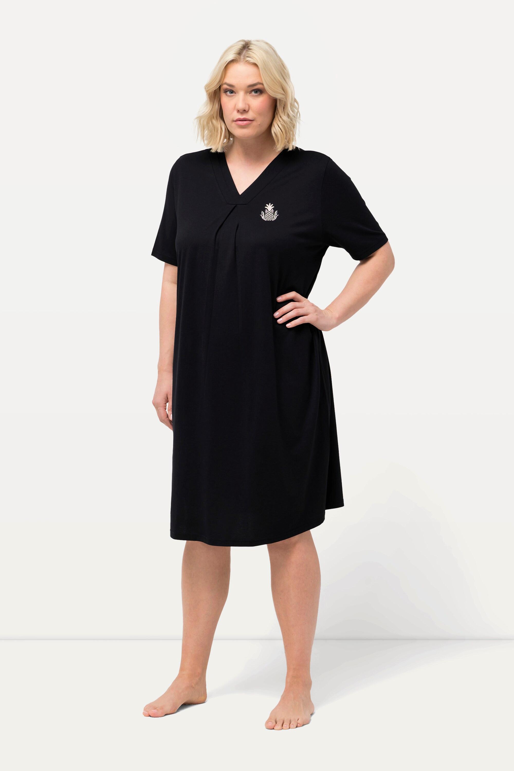 Ulla Popken Bigshirts, 2er-Pack, Ananas, Halbarm, Carree-/V-Ausschnitt