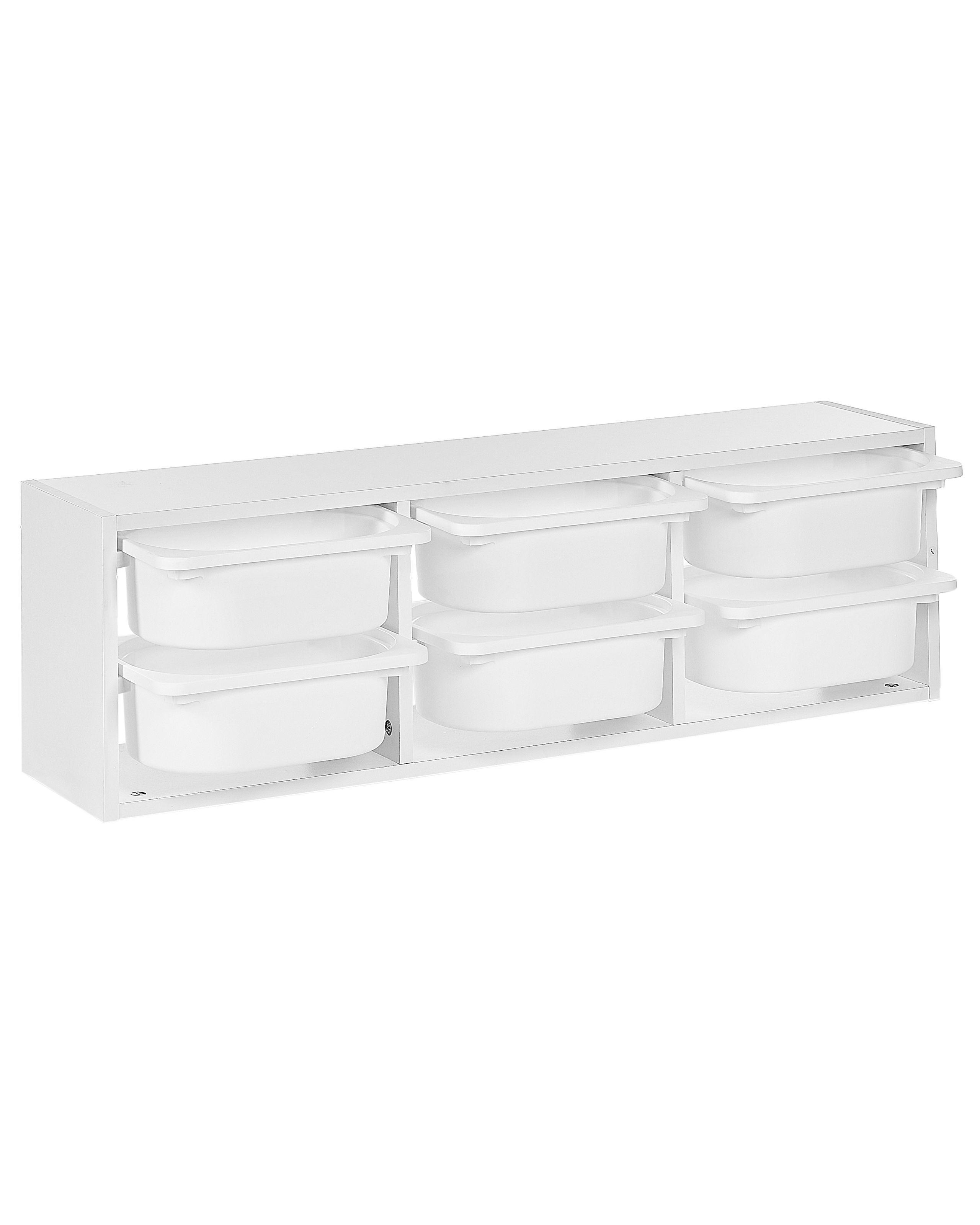 Beliani Wandregal mit Aufbewahrungsboxen aus Faserplatte Modern TOBIN