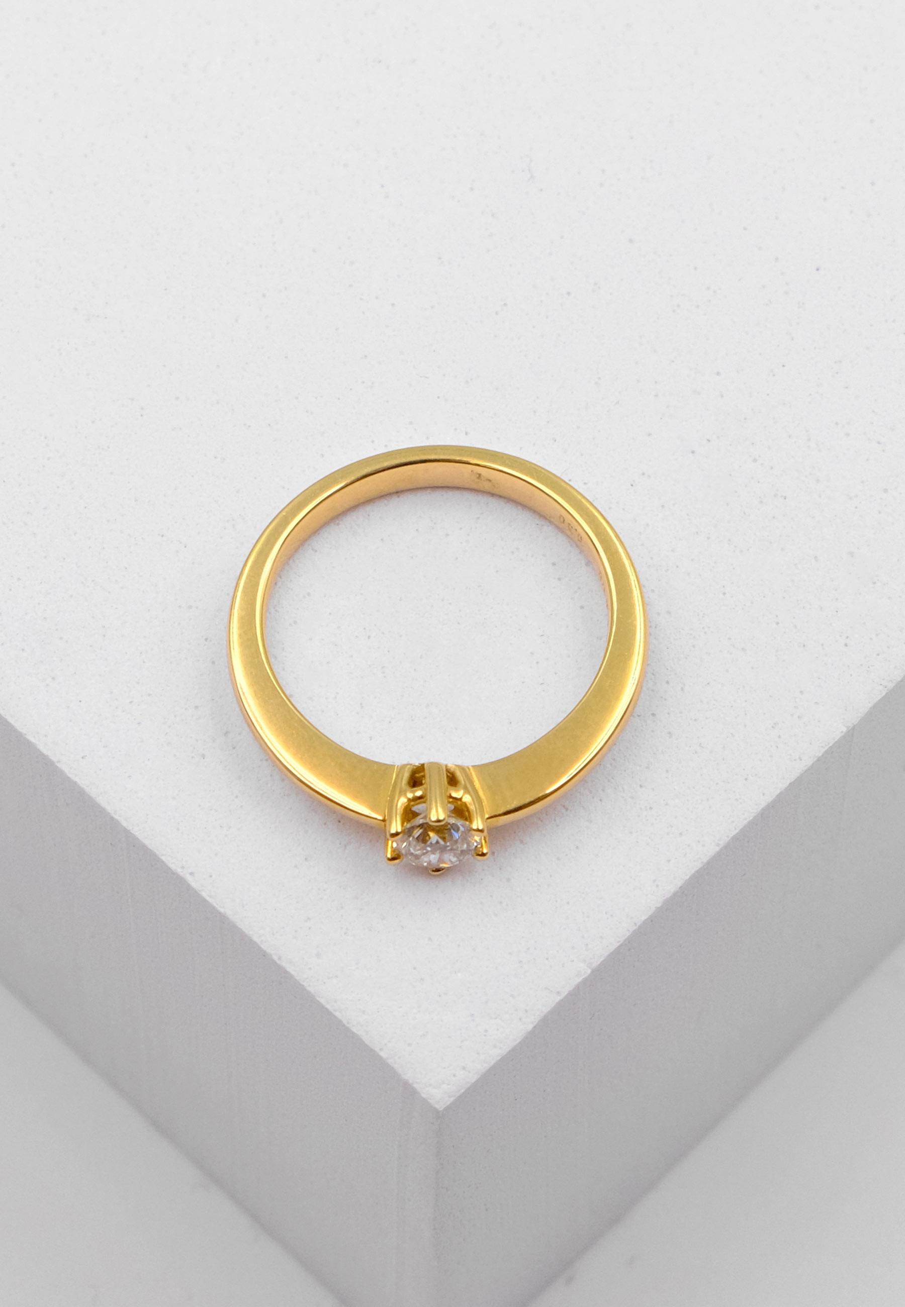 MUAU Schmuck Solitaire Ring Diamant 0.30ct. Gelbgold 750