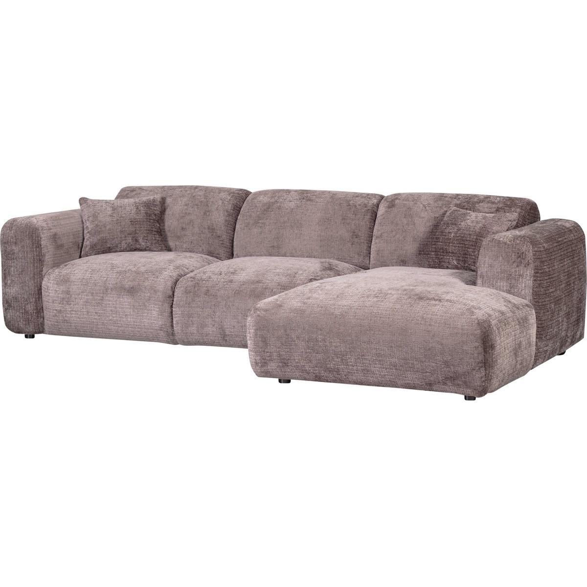 mutoni Ecksofa Cloud rechts gewebte Chenille tauperosa 280x165