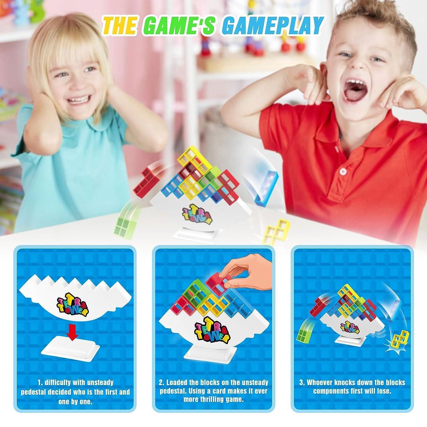 Activity-board 48 Stück Tetra Tower Spiel,Tetris Tower Balance Spiel,Tetris Balance Spielzeug