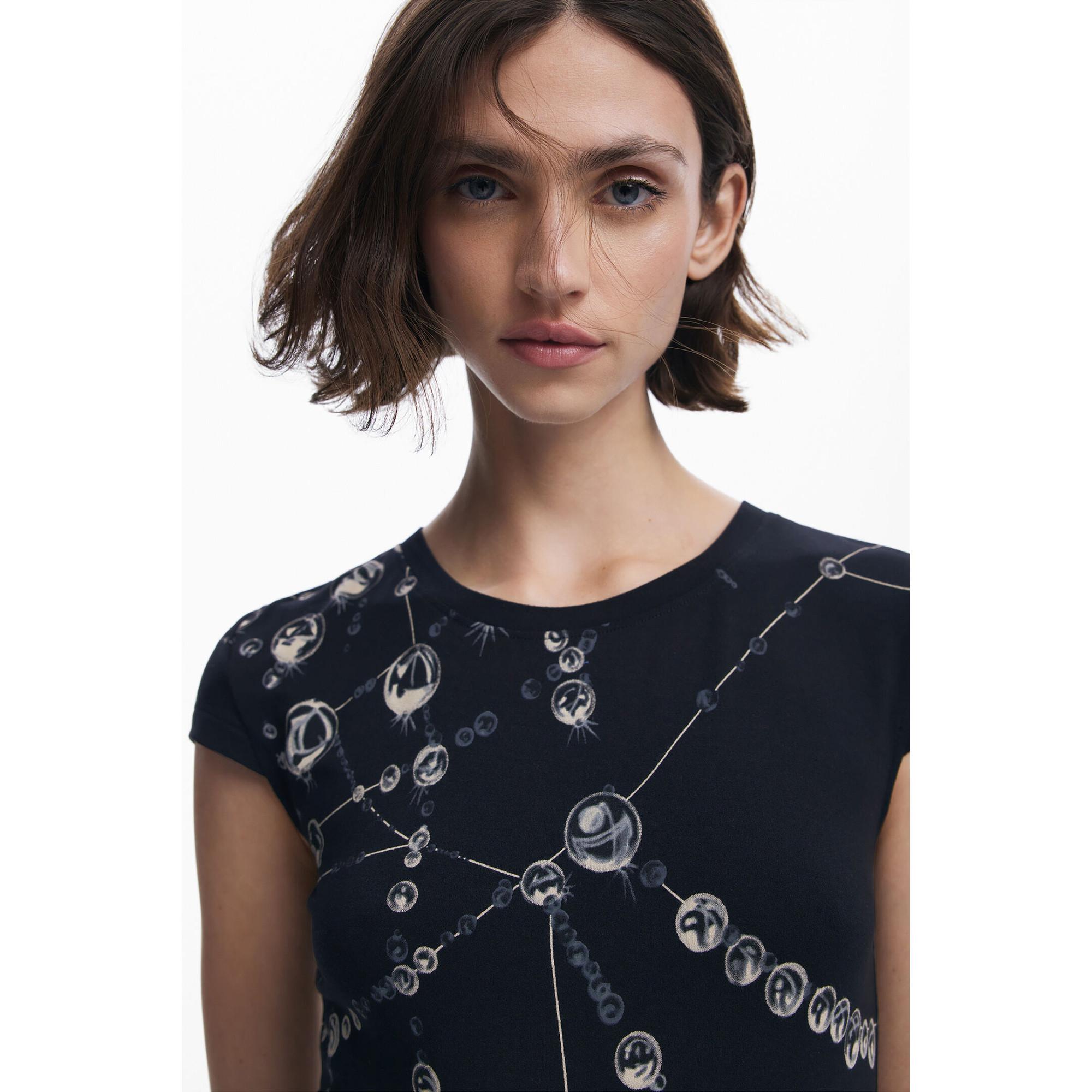 Desigual Body Fit Bedrucktes Midikleid