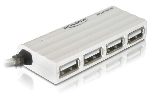 DeLock USB 2.0 external 4-port HUB 480 Mbit/s Weiß