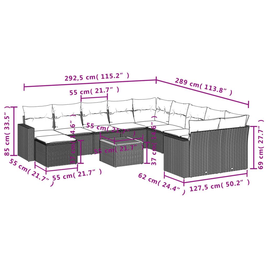 VidaXL Garten sofagarnitur poly-rattan