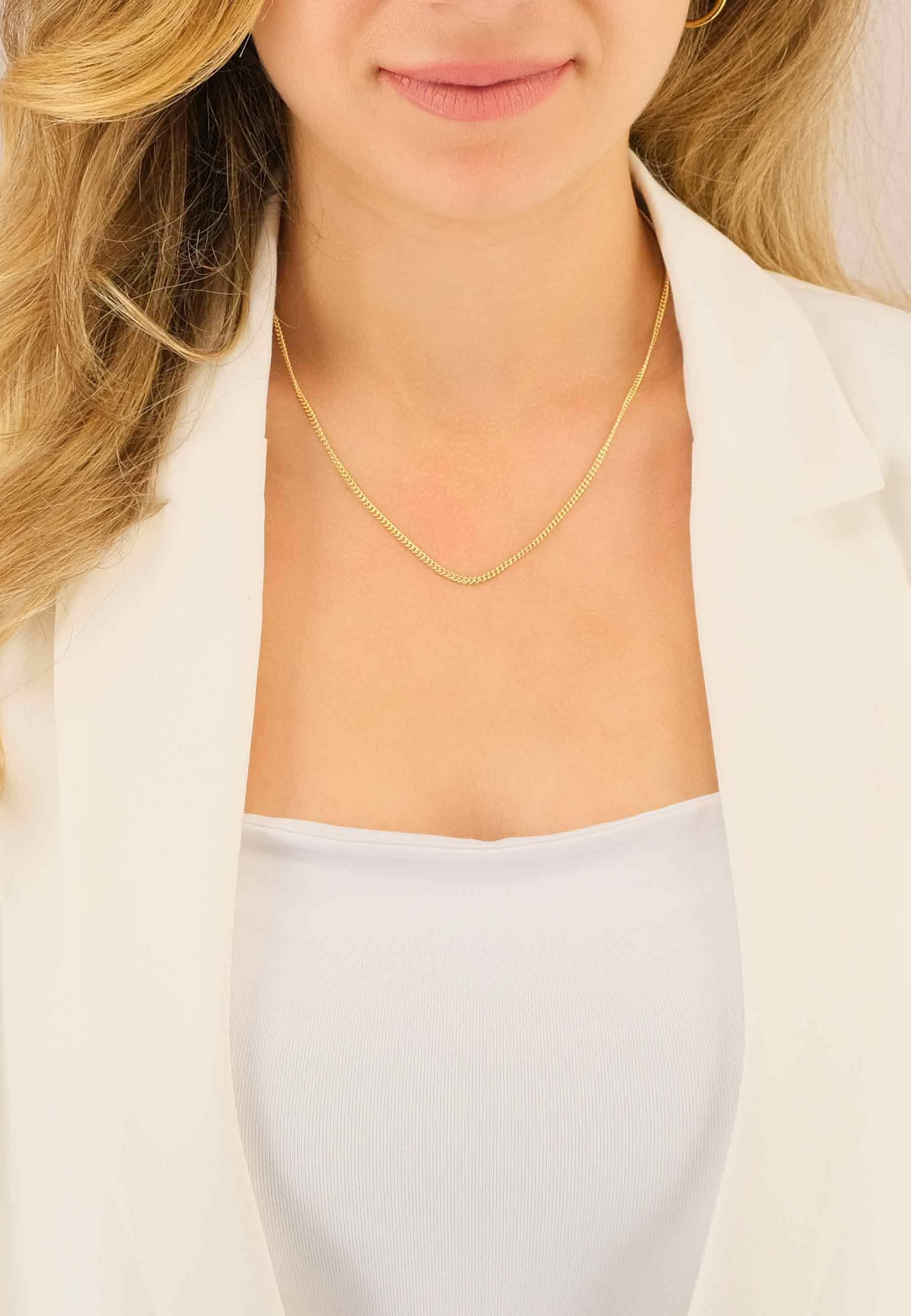 MUAU Schmuck Collier Rundpanzer Gelbgold 750, 2.1mm, 45cm