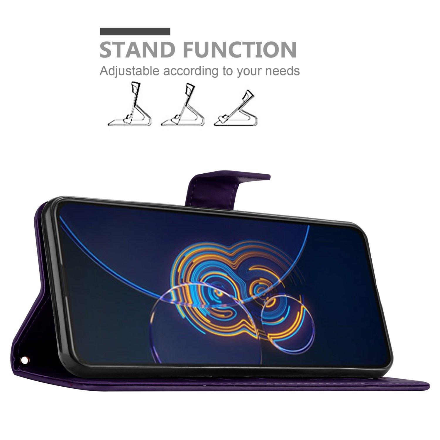 Cadorabo Hülle für Asus ZenFone 8 FLIP Blumen Design Magnetverschluss