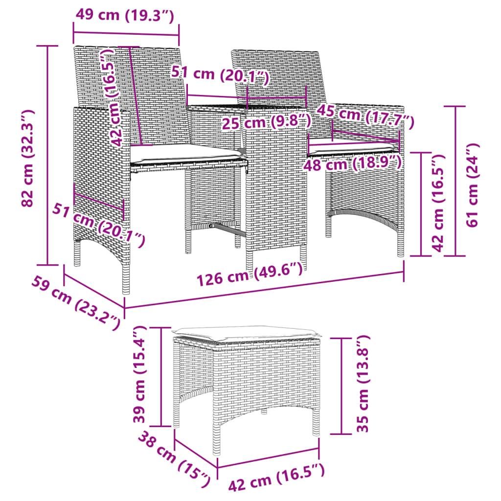 VidaXL Gartensofa poly-rattan