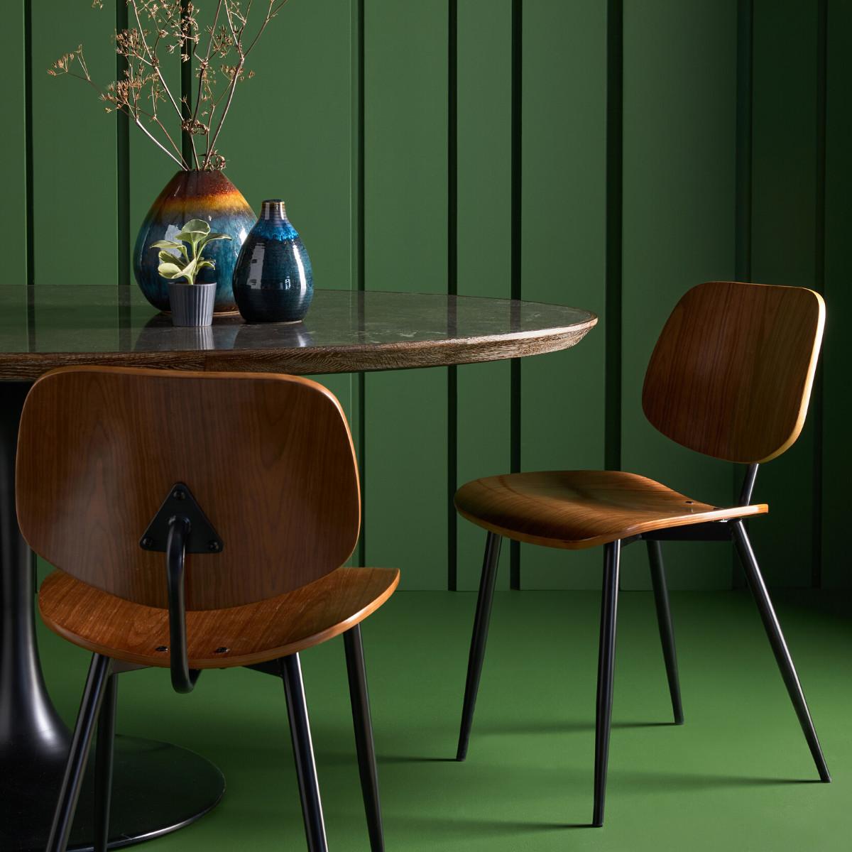 Calicosy Stühle Finishing Olympia Nussbaum - Menge von 2