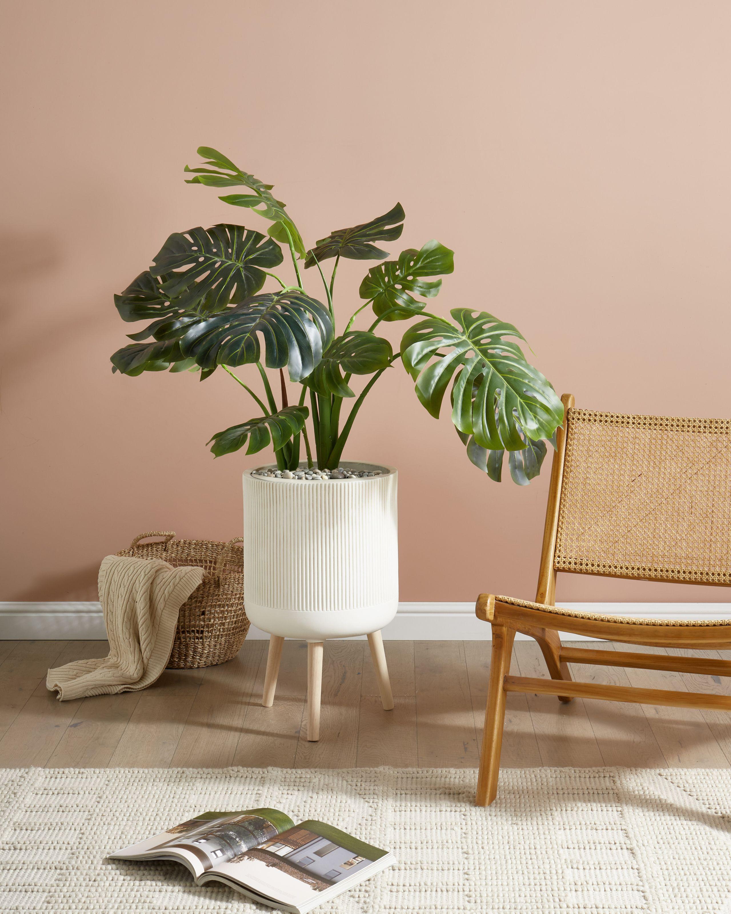 Beliani Blumentopf mit Beinen aus Lehm-Faser-Mischung Klassisch MACLURA