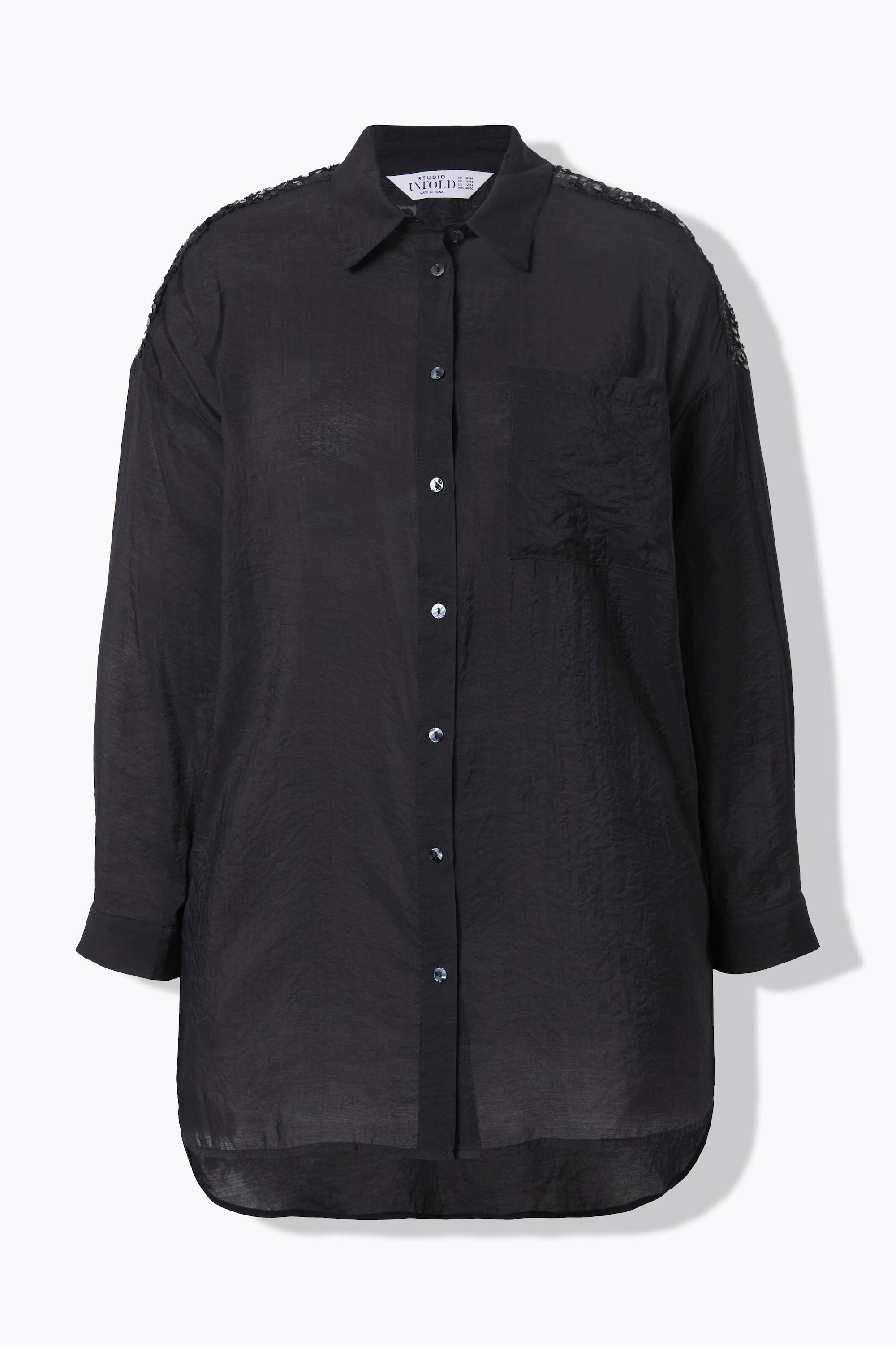 Studio Untold Bluse, oversized, Fransen und Pailletten auf den Schultern