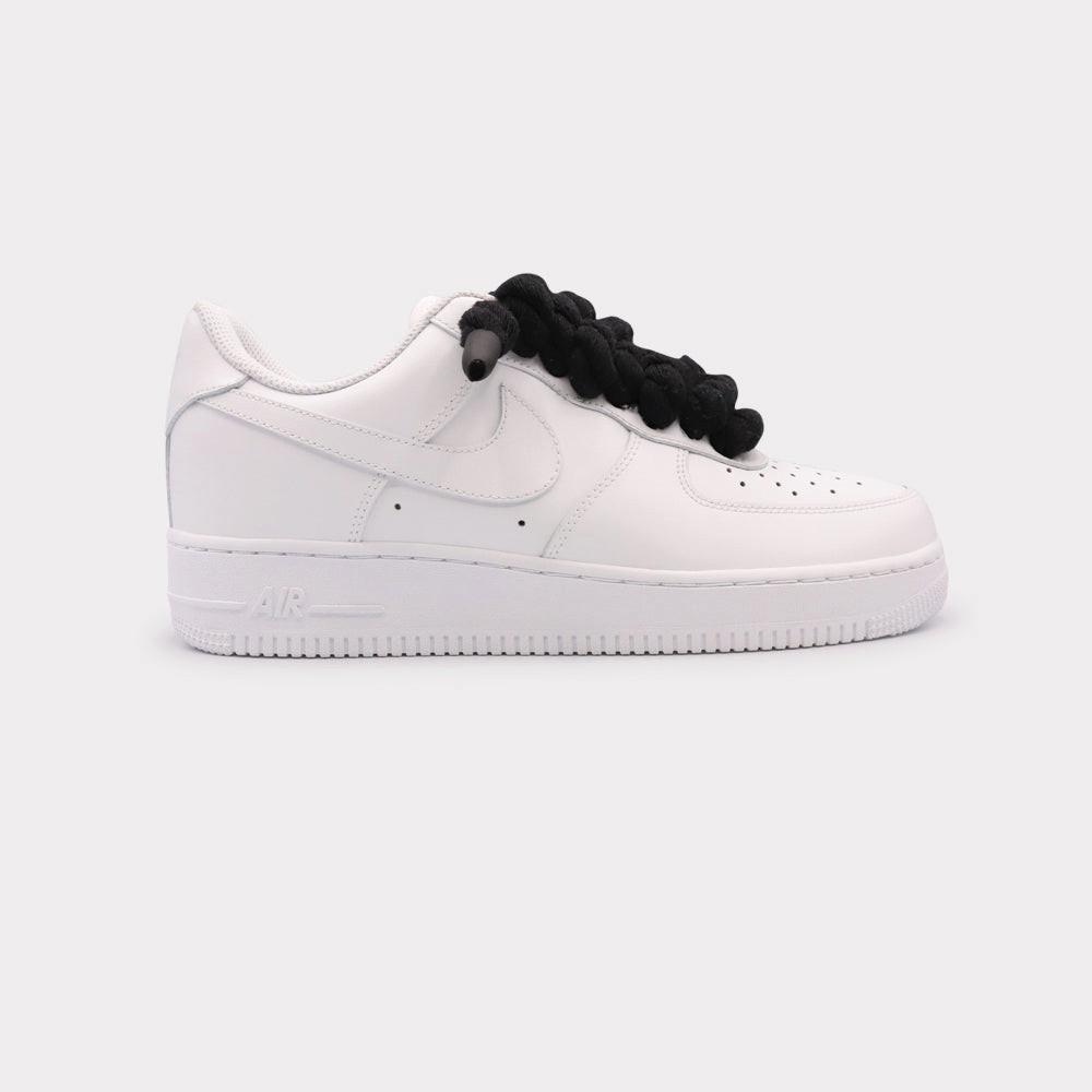 NIKE Air Force 1 White - Rope Lace Black