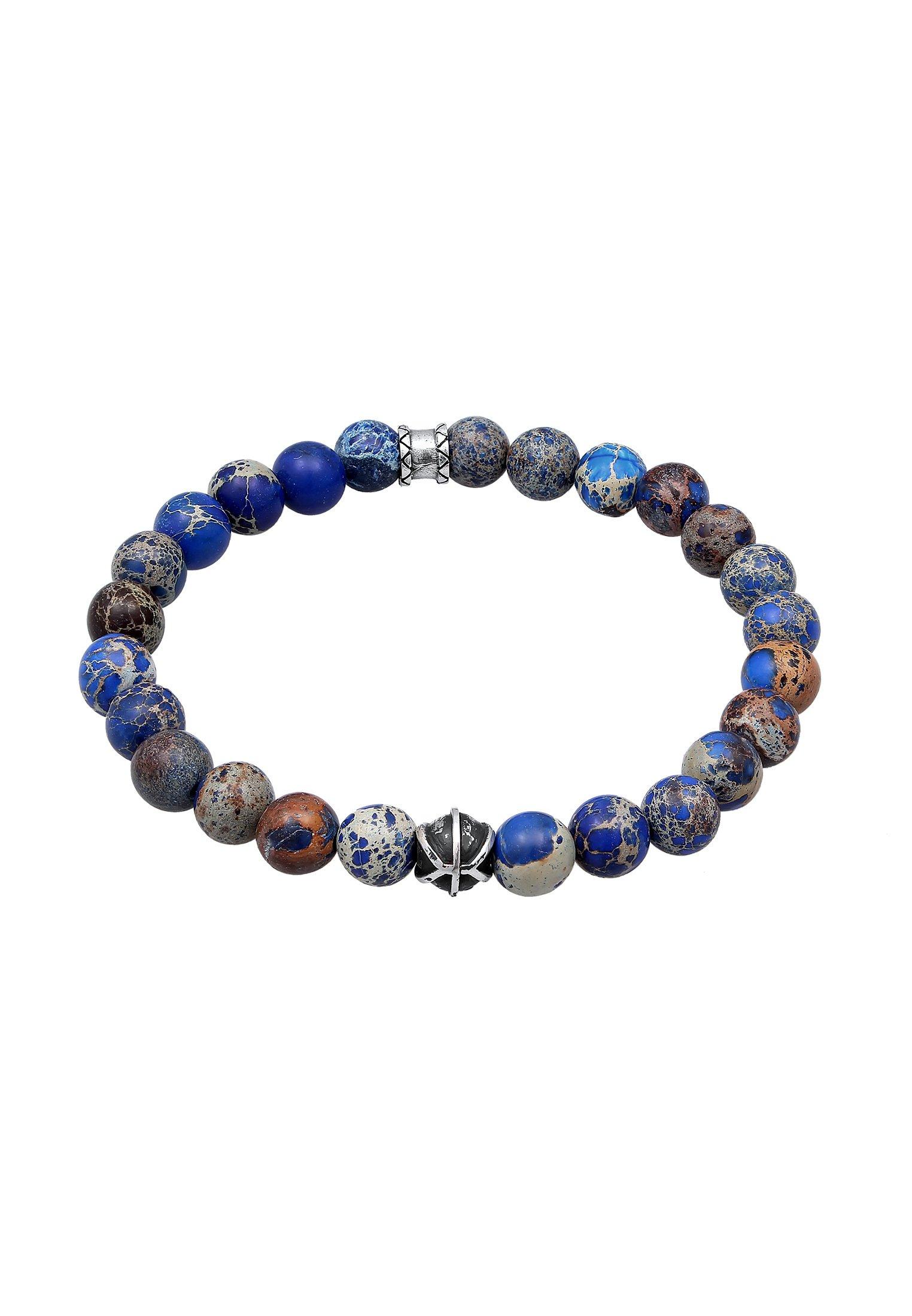 Kuzzoi Armband Achat Blau Beads Oxidiert 925Er Silber