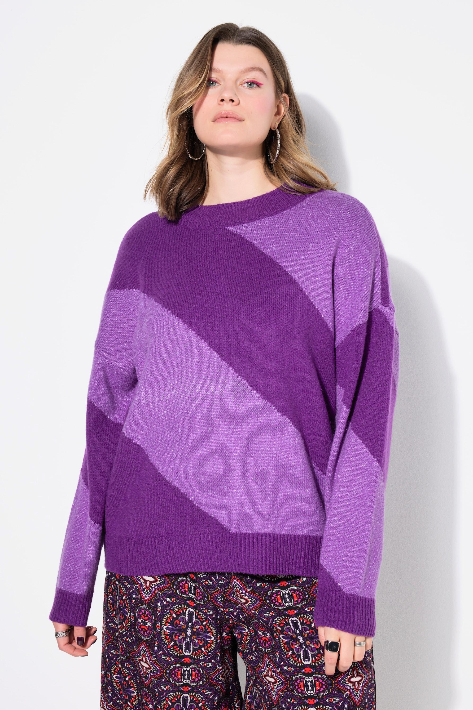 Studio Untold Pullover, oversized, diagonale Blockstreifen